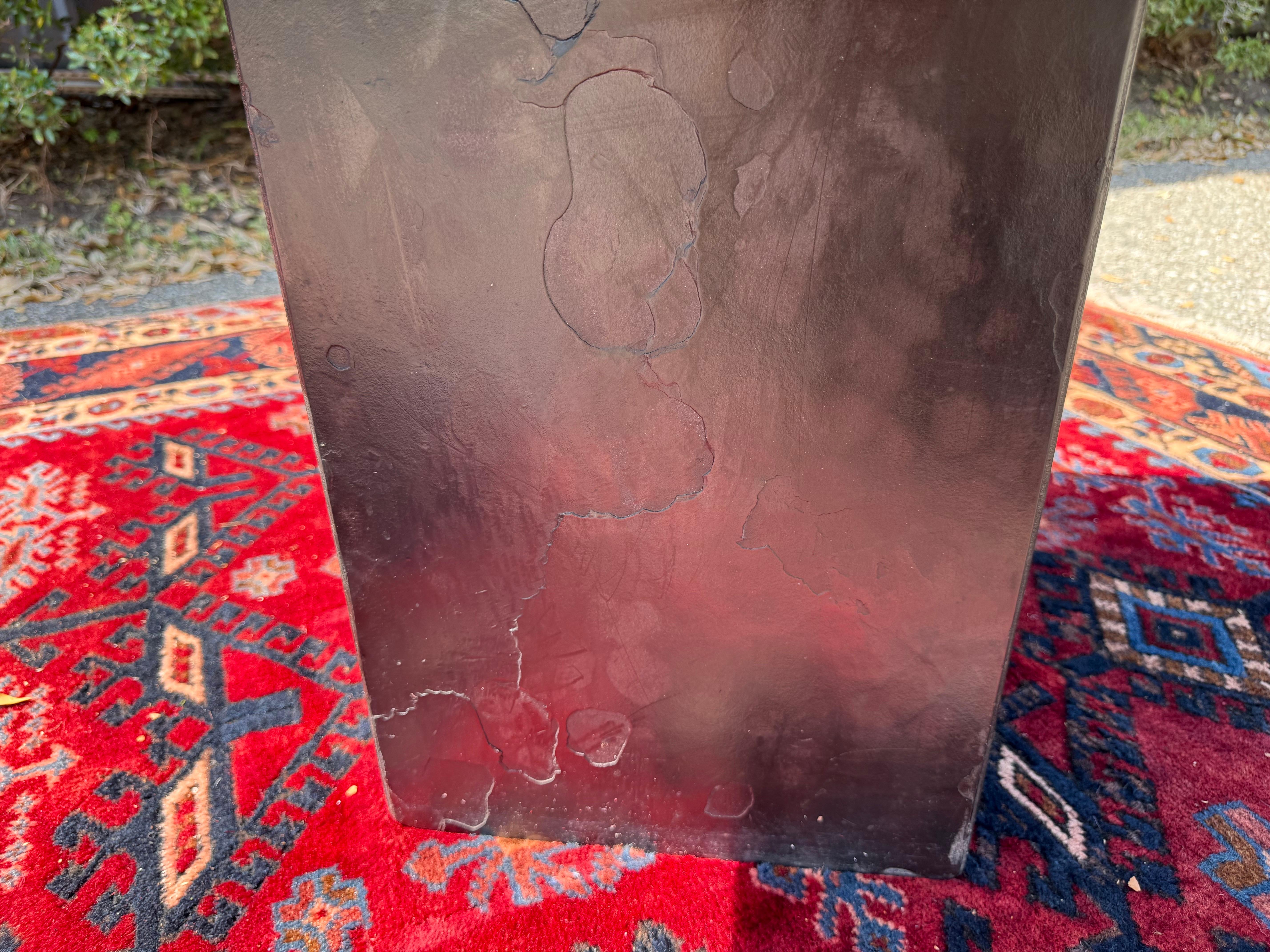 A pair of 1970’s Paul Kingma Attributed Brutalist Mosaic Side Tables in Slate For Sale 1