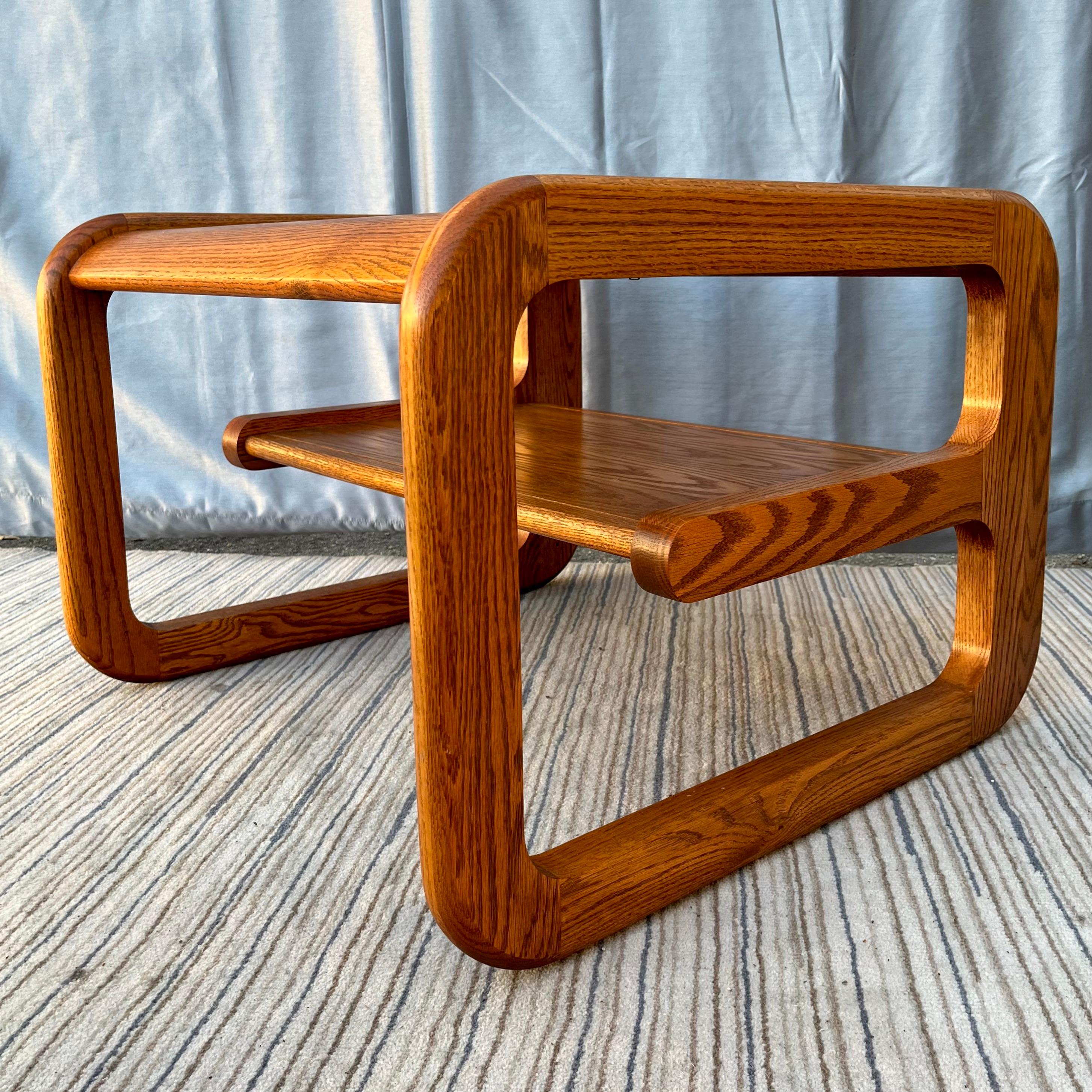 Pair of 1970s Two-Tier Smoke Glass Top Side Tables in the Lou Hodges Style 6