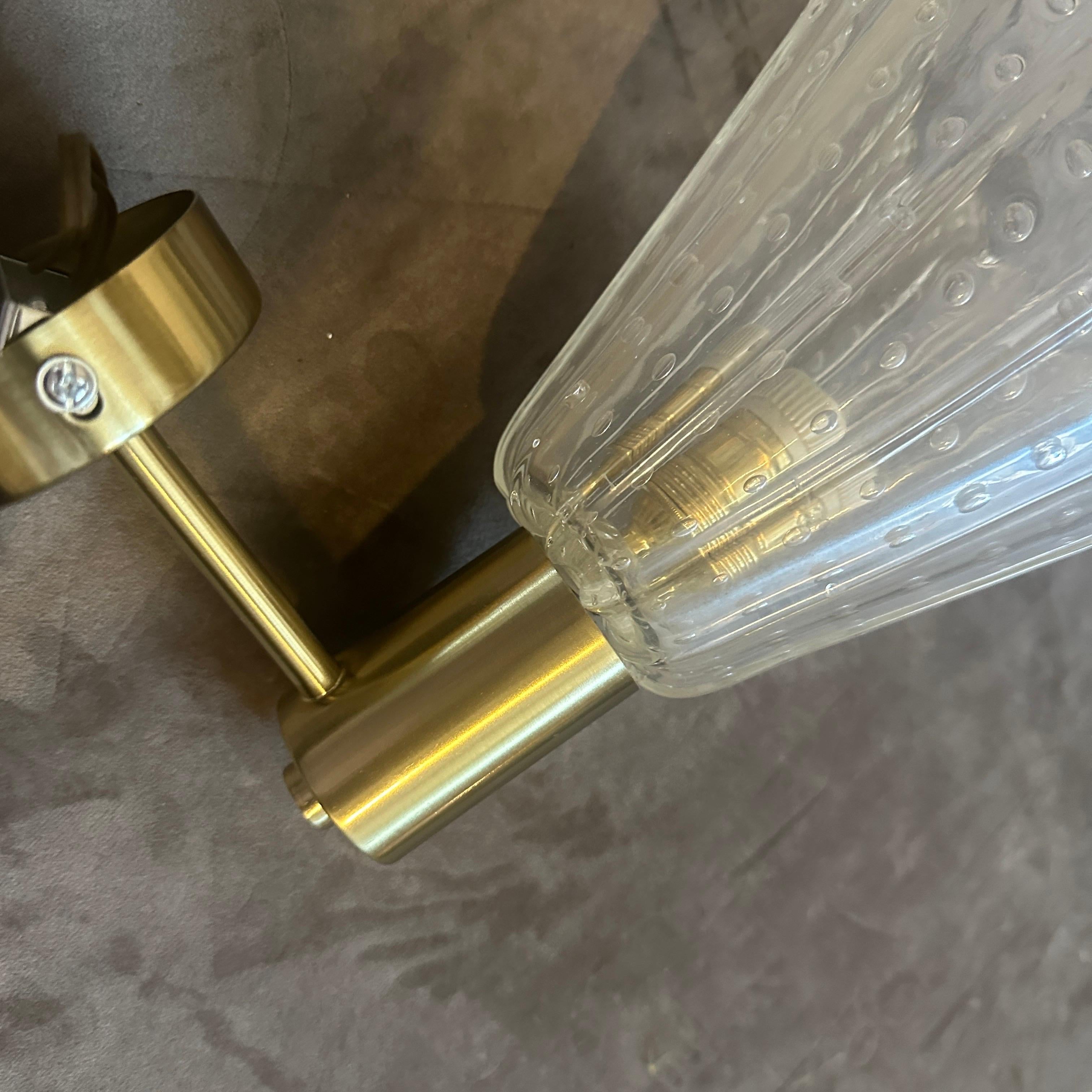 Fatto a mano Coppia di lampade da parete in vetro Barovier, stile metà del secolo scorso. in vendita