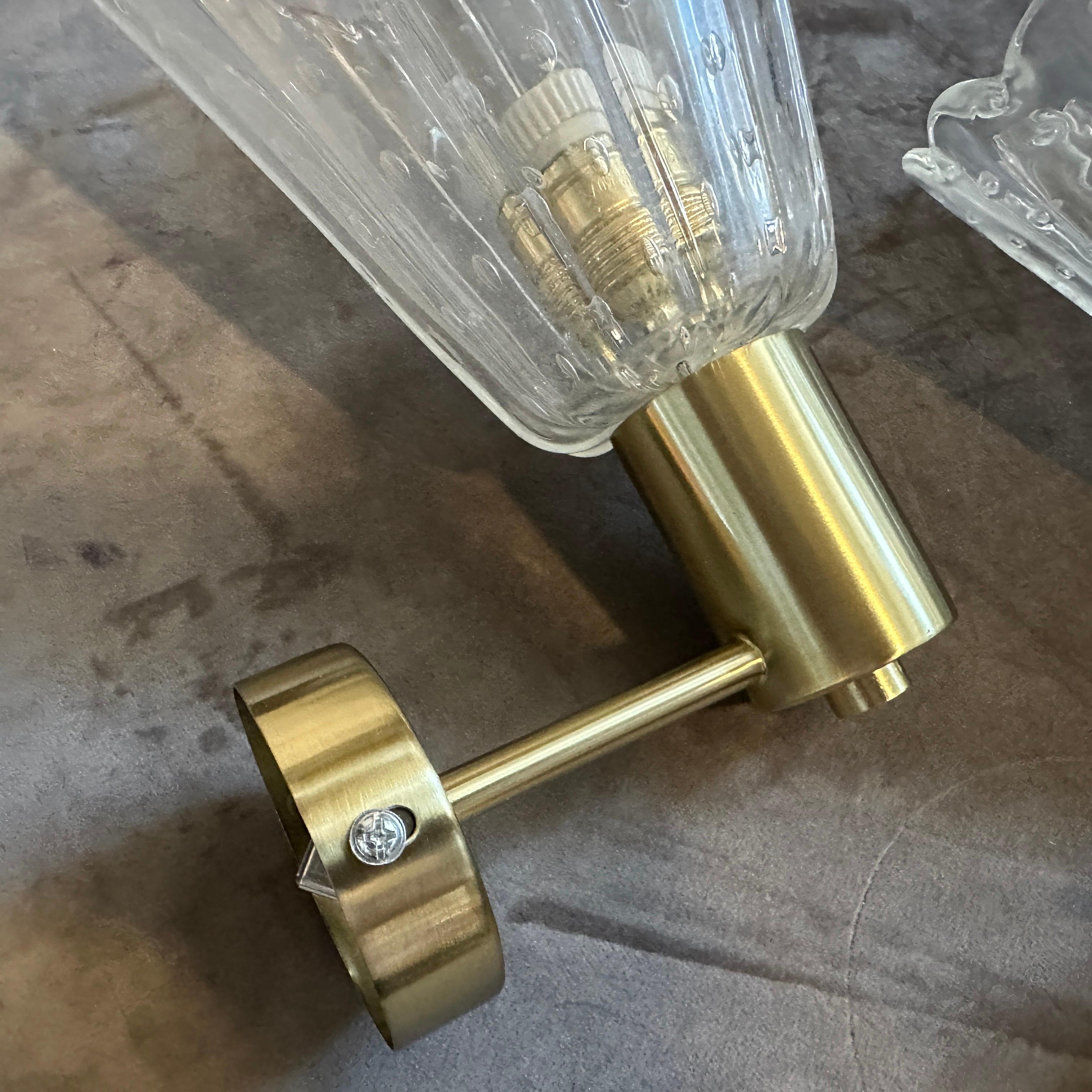 Coppia di lampade da parete in vetro Barovier, stile metà del secolo scorso. In condizioni ottime in vendita a Aci Castello, IT