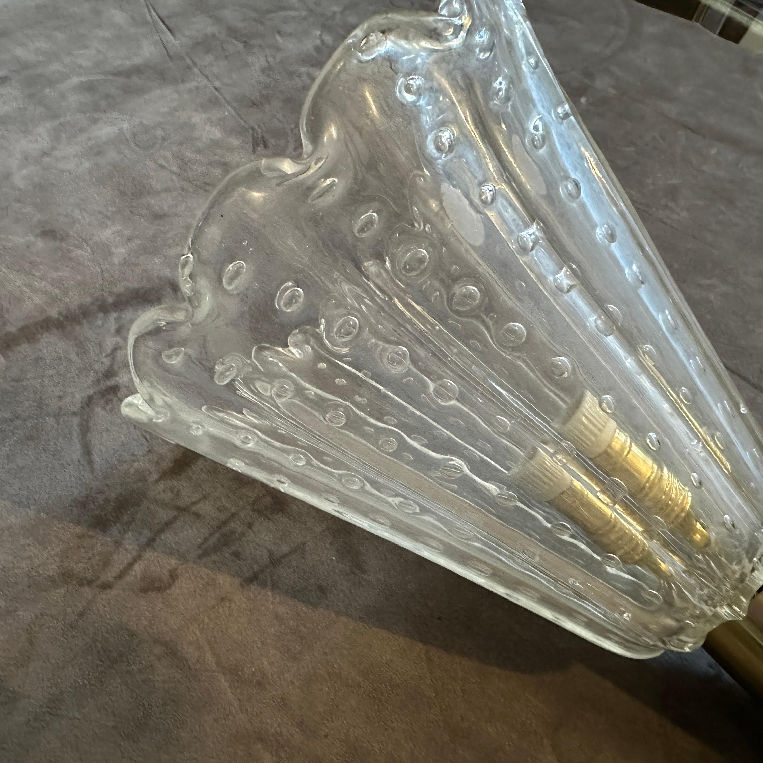 Metallo Coppia di lampade da parete in vetro Barovier, stile metà del secolo scorso. in vendita