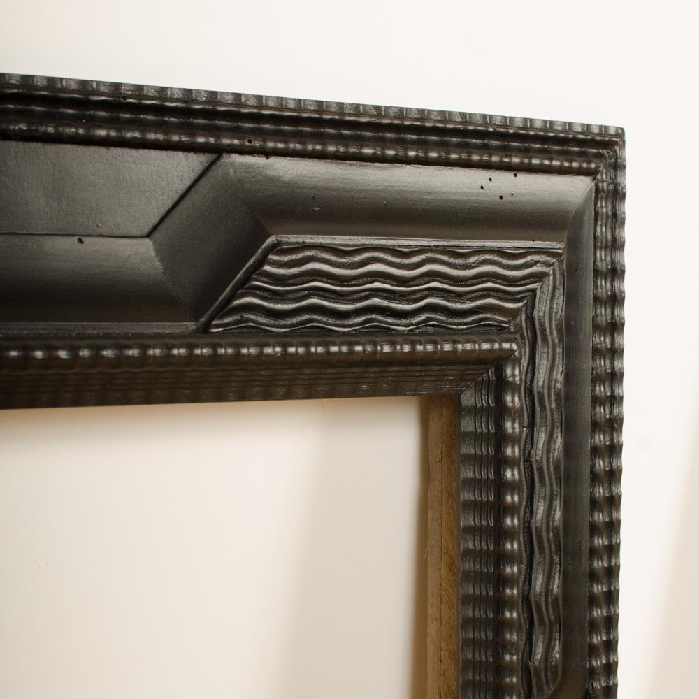 19th Century A pair of 19th C Dutch Style Ebonized Frame or Mirror with Blackened Carved Wood
