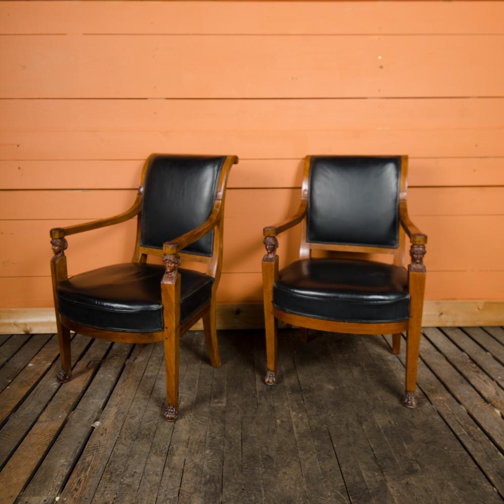 Français Paire de fauteuils du Consulat français Jacob Frres du 19ème siècle en vente