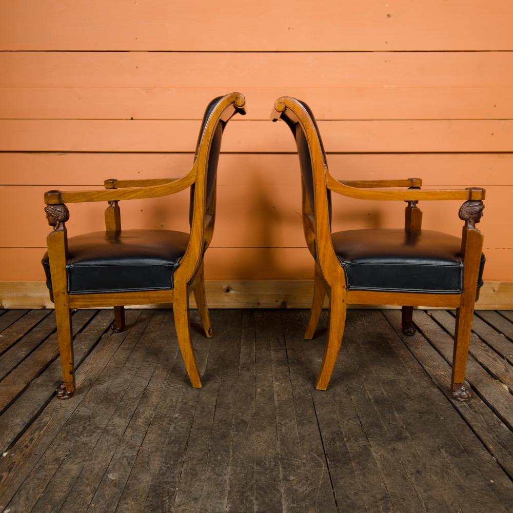 Acajou Paire de fauteuils du Consulat français Jacob Frres du 19ème siècle en vente