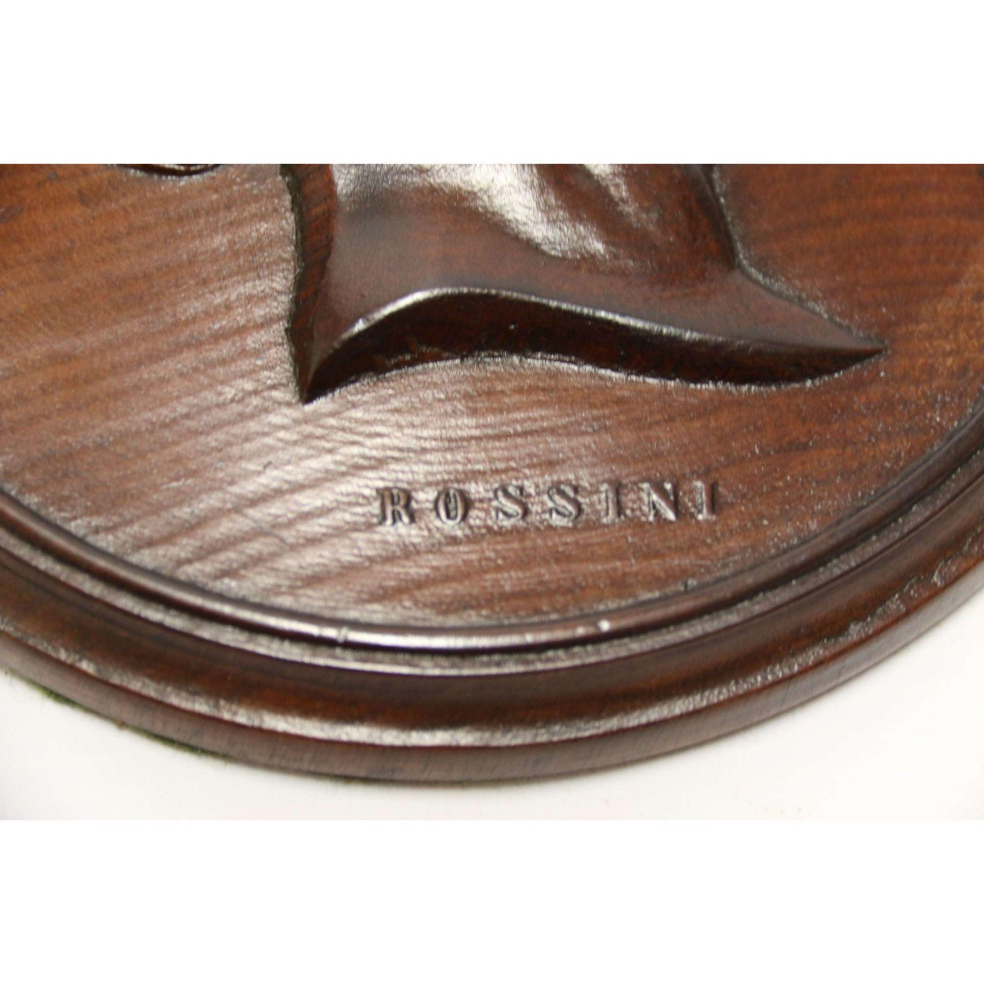Pair of 19th C Mahogany Portrait Wall Plaques the Composers Rossini and Auber For Sale 1