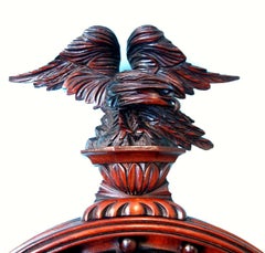 Pair of 19th Century '1840s' English Mahogany Convex Eagle Mirror