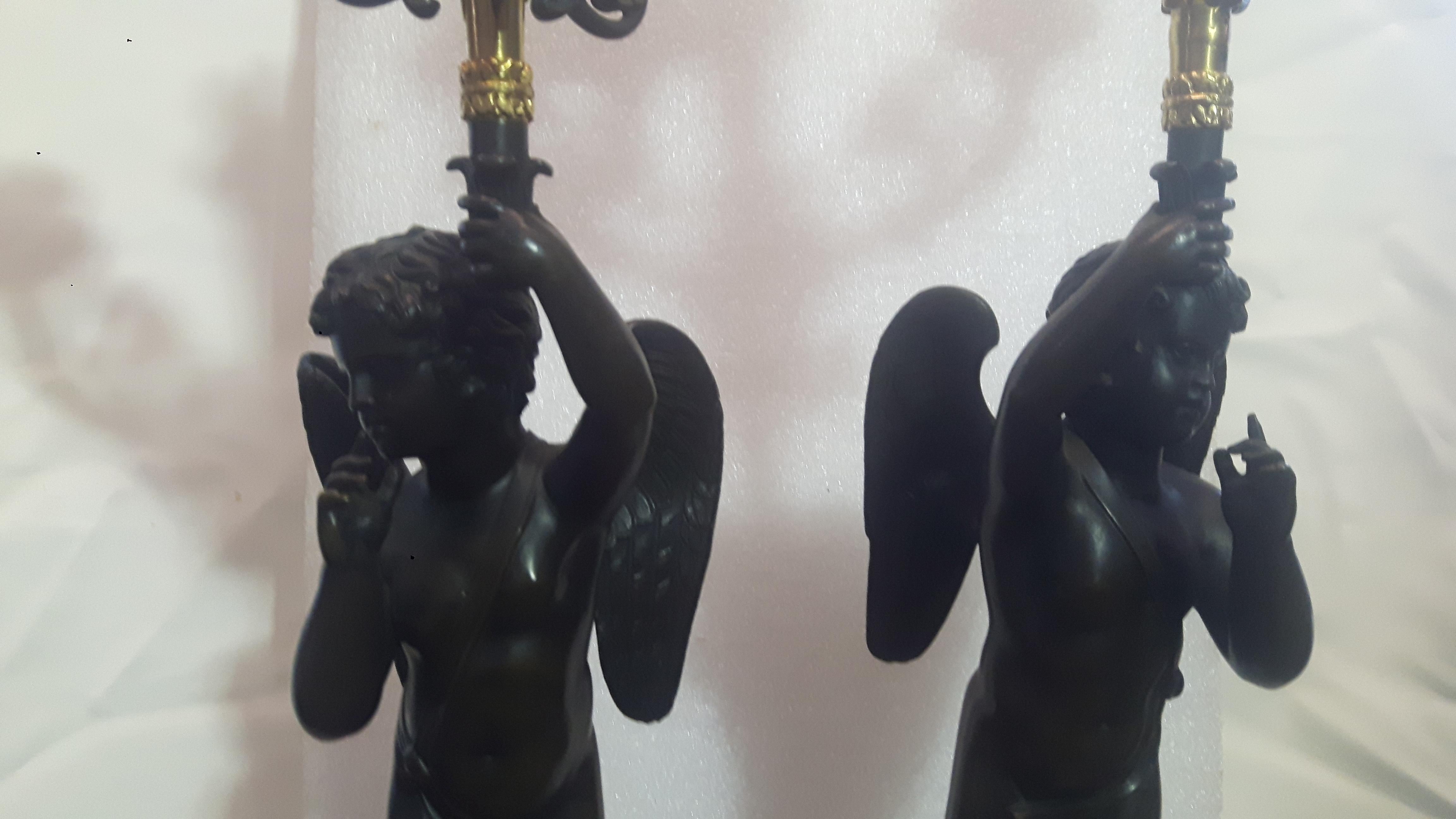 French Pair of 19th Century 3-Light Candelabra For Sale