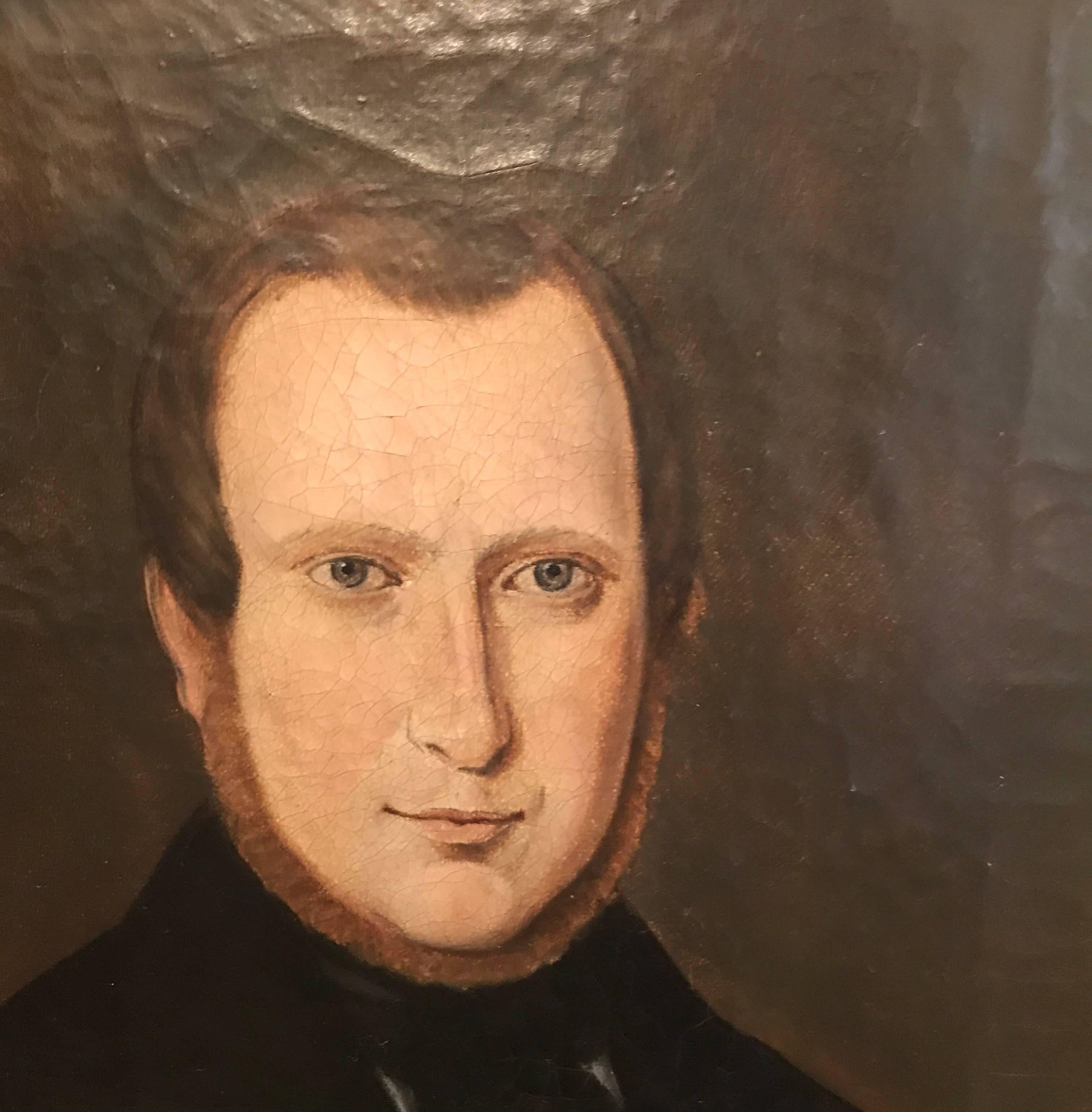 Pair of 19th Century American Portraits In Excellent Condition In Lambertville, NJ
