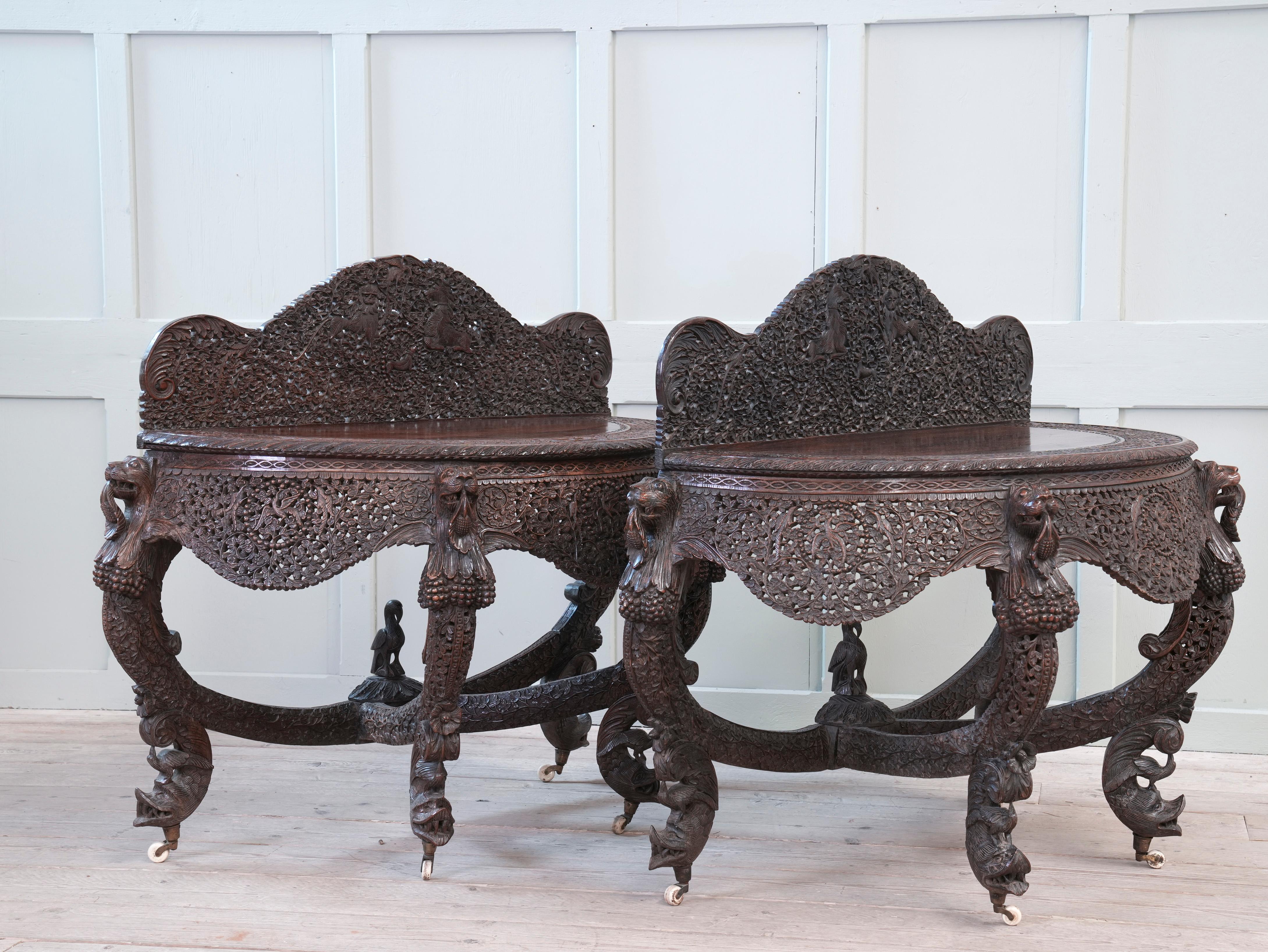 Pair of 19th Century Anglo Indian Console Tables 5
