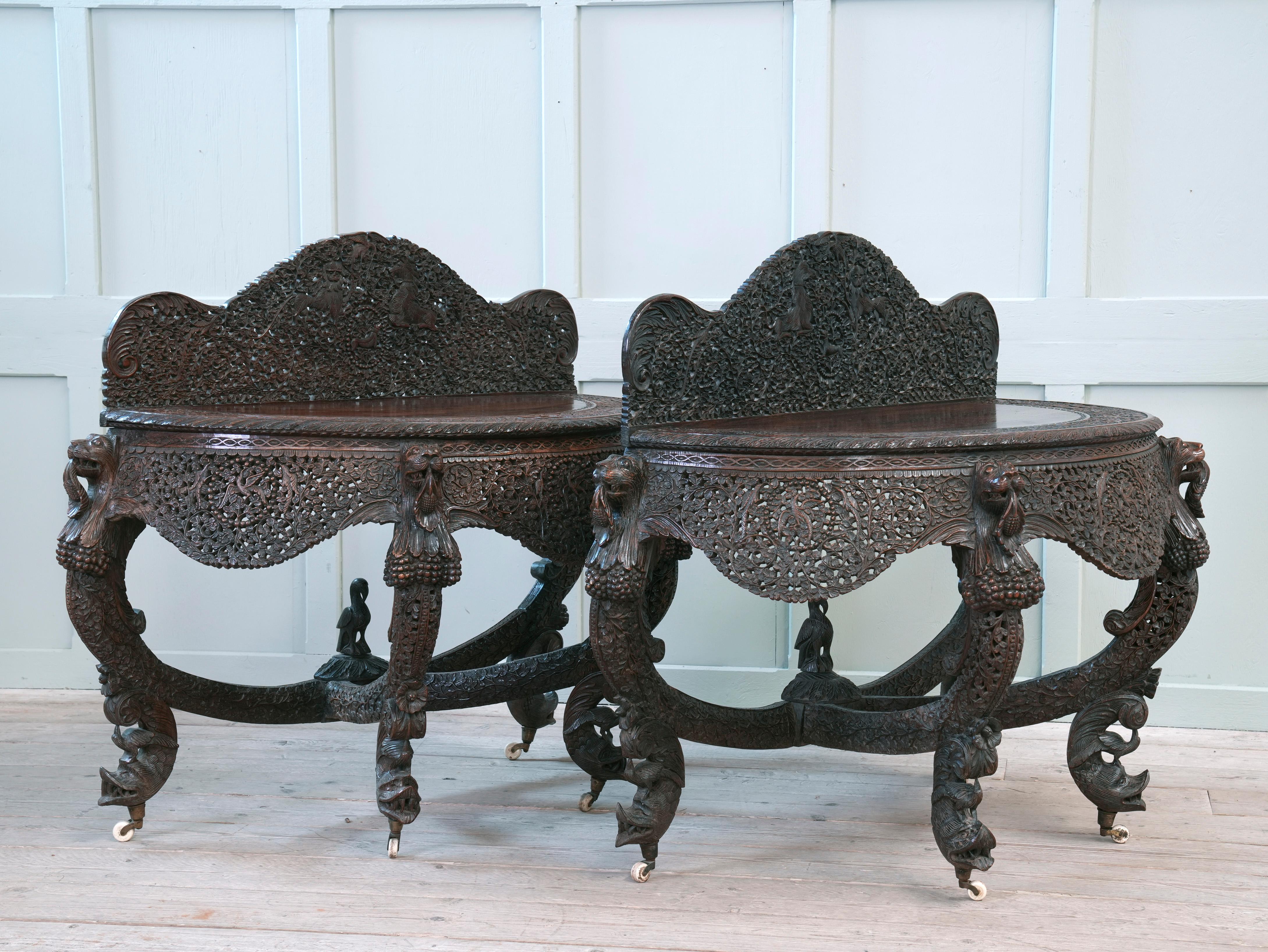 Pair of 19th Century Anglo Indian Console Tables 6
