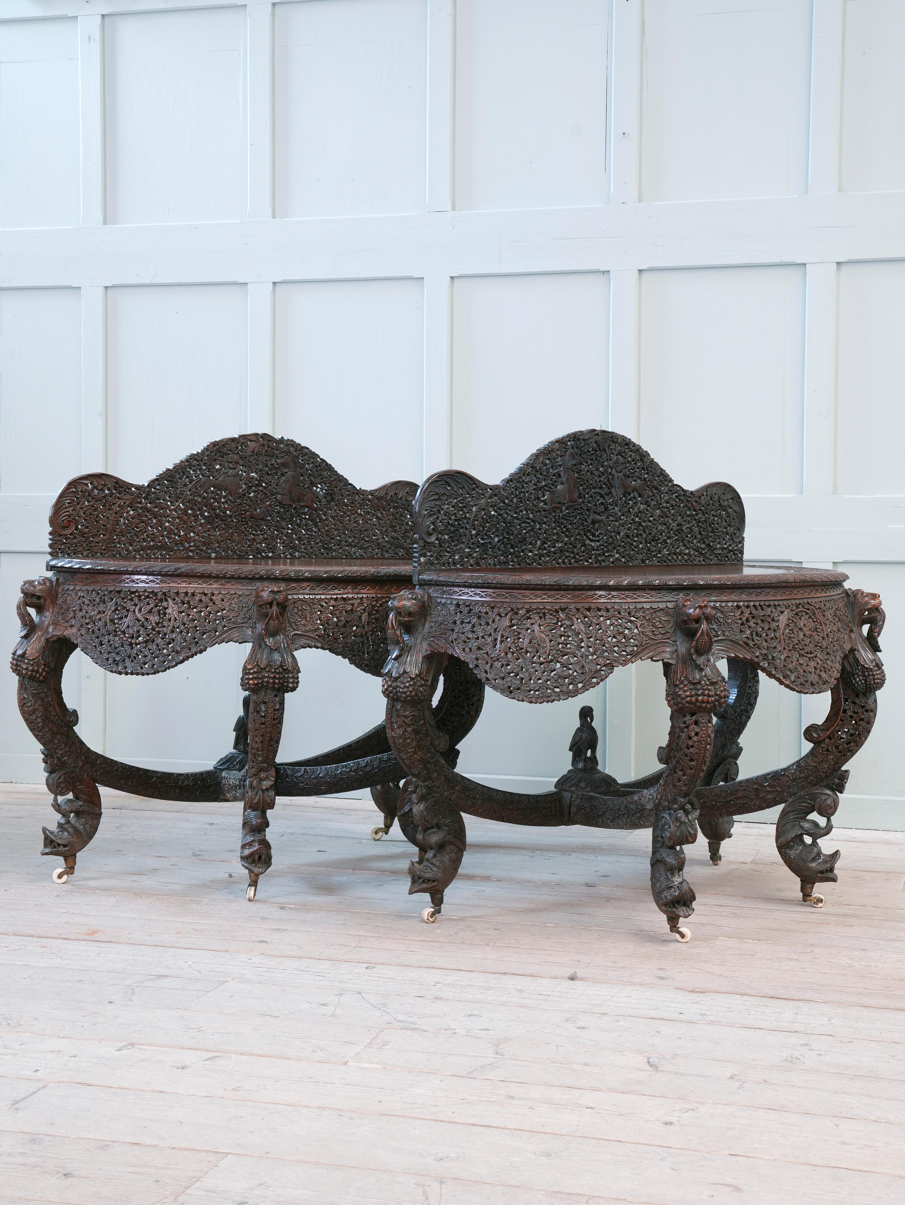 Pair of 19th Century Anglo Indian Console Tables 7