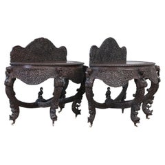 Antique Pair of 19th Century Anglo Indian Console Tables