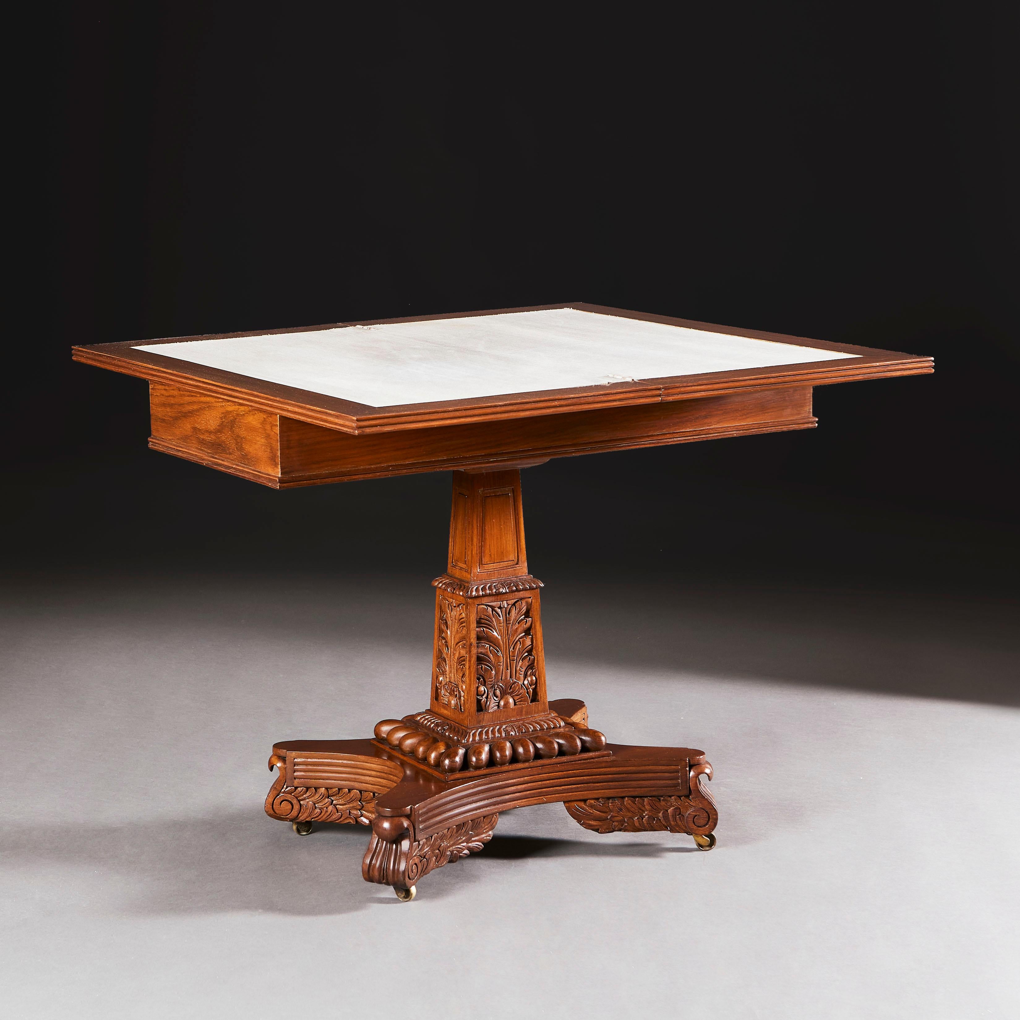 Paire de tables à cartes Anglo-Indiennes William IV du 19ème siècle Bon état - En vente à London, GB