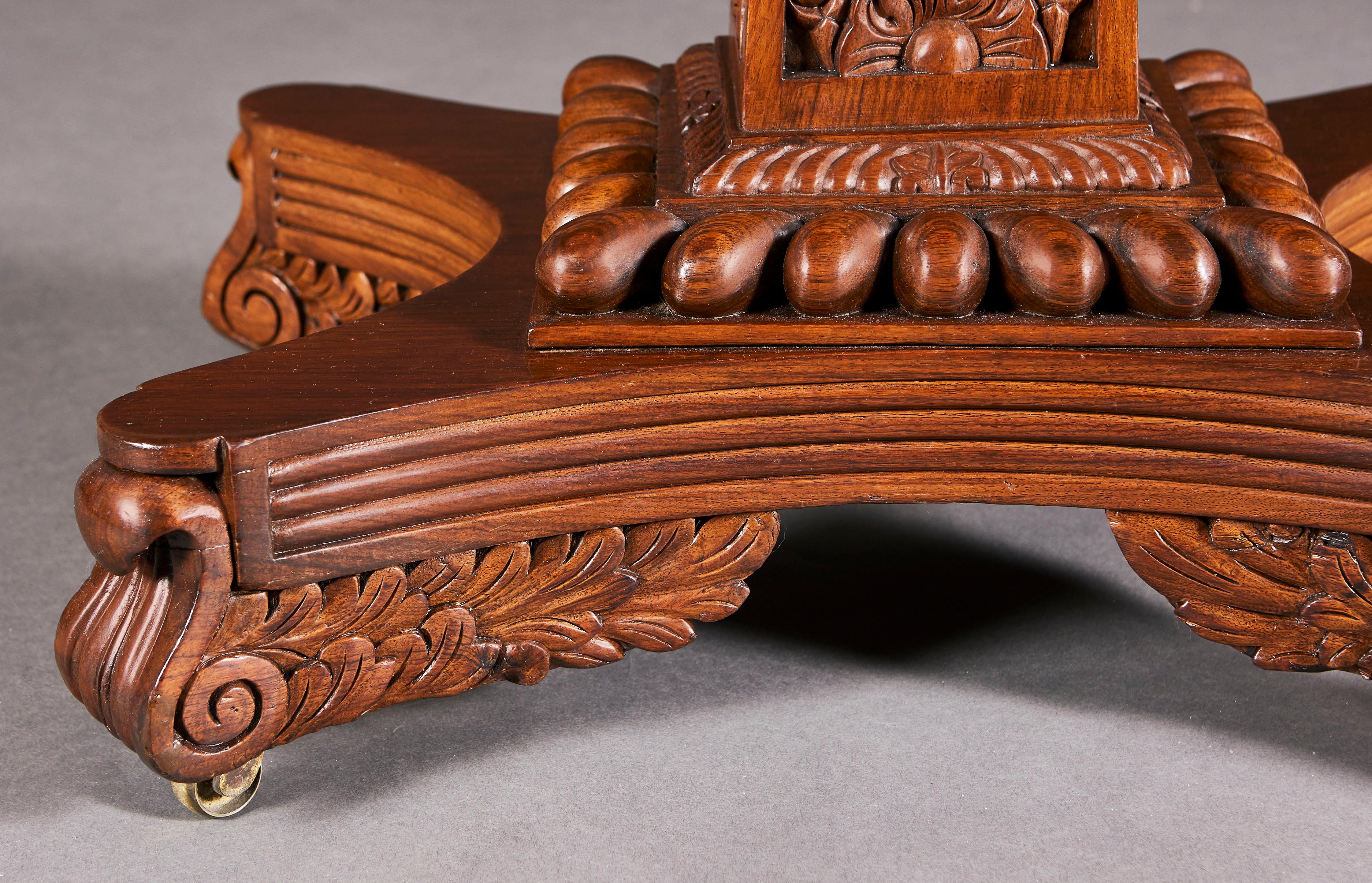 XIXe siècle Paire de tables à cartes Anglo-Indiennes William IV du 19ème siècle en vente