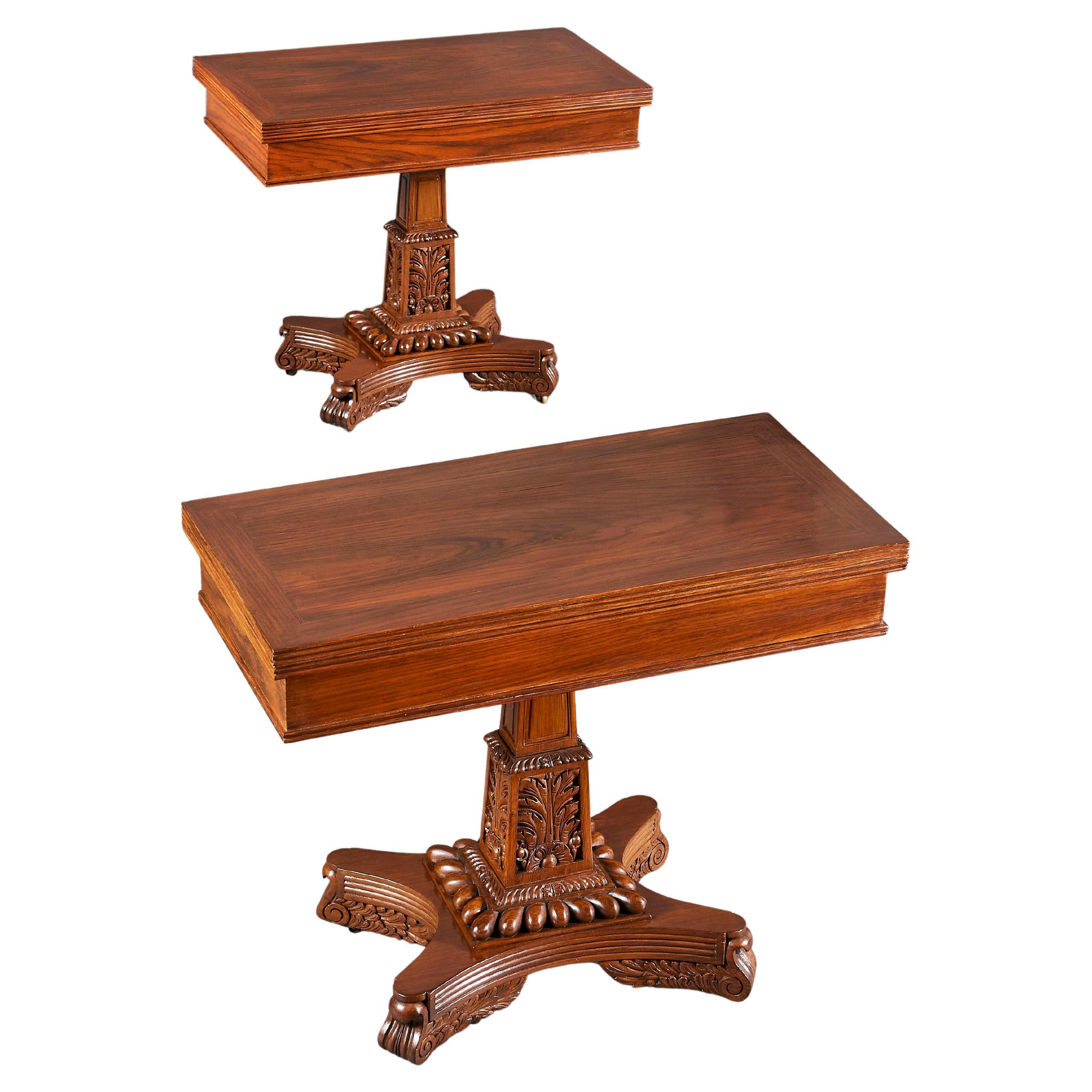 A Pair of 19th Century Anglo-Indian William IV Card Tables