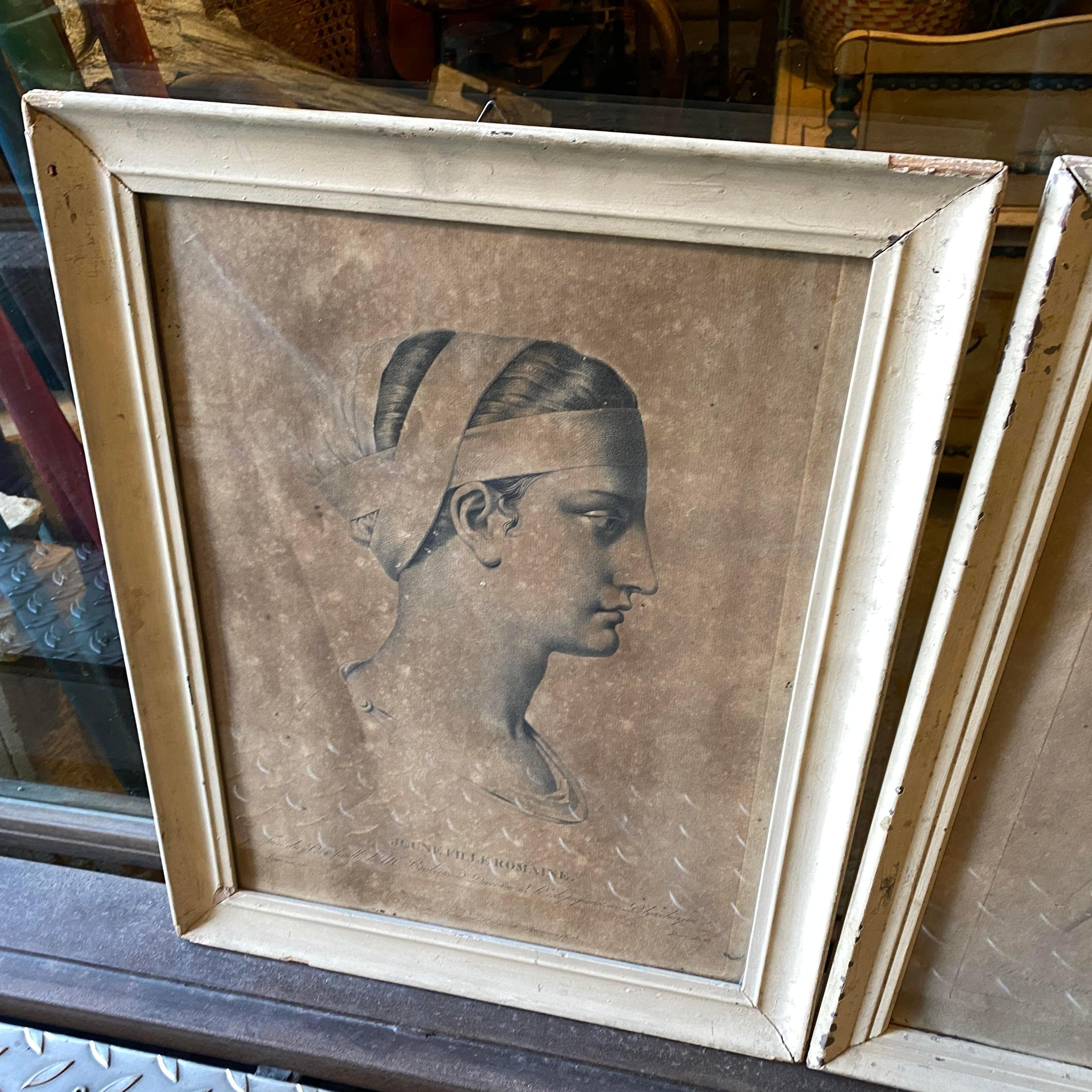 Pair of 19th Century Antique French Framed Prints 1