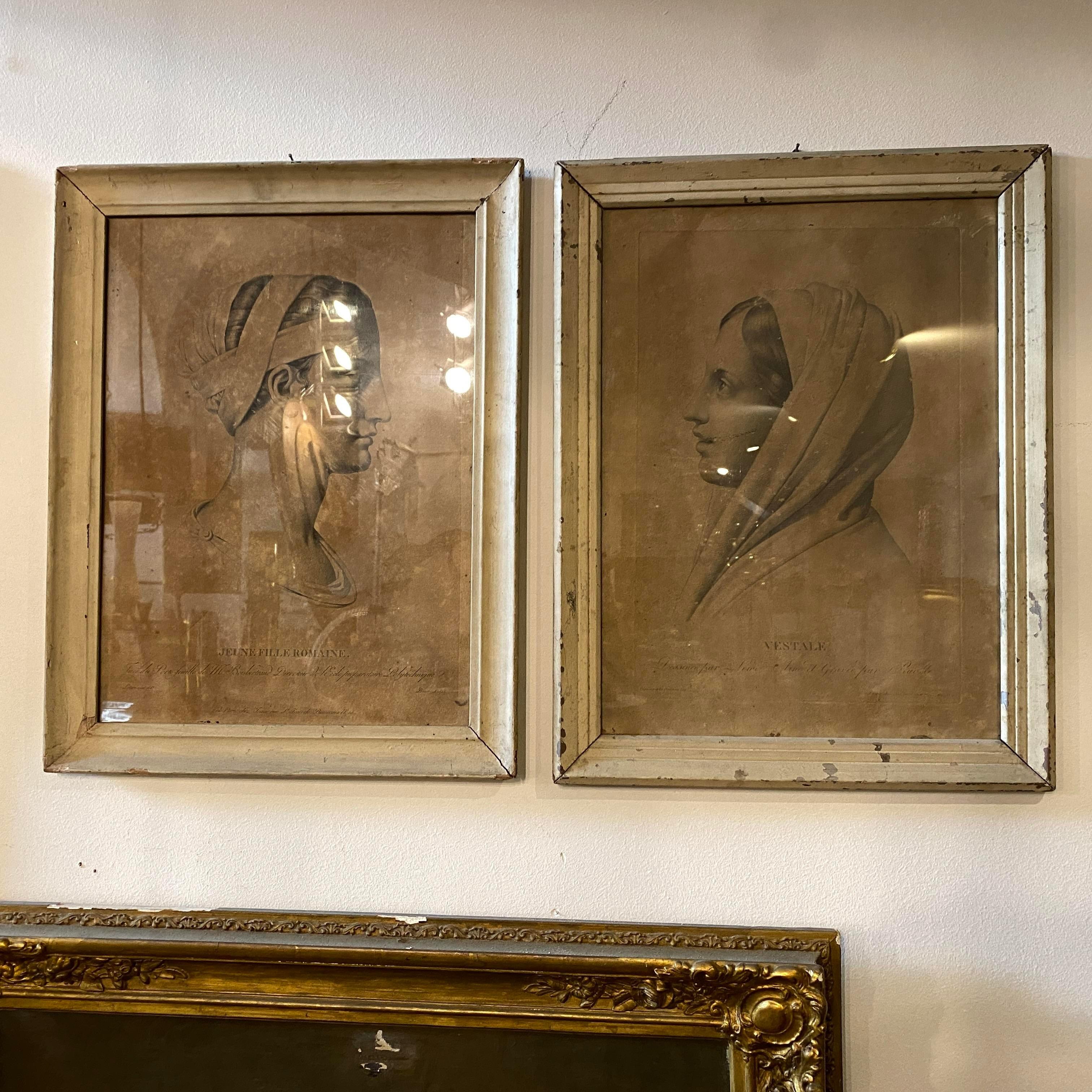 Pair of 19th Century Antique French Framed Prints 2