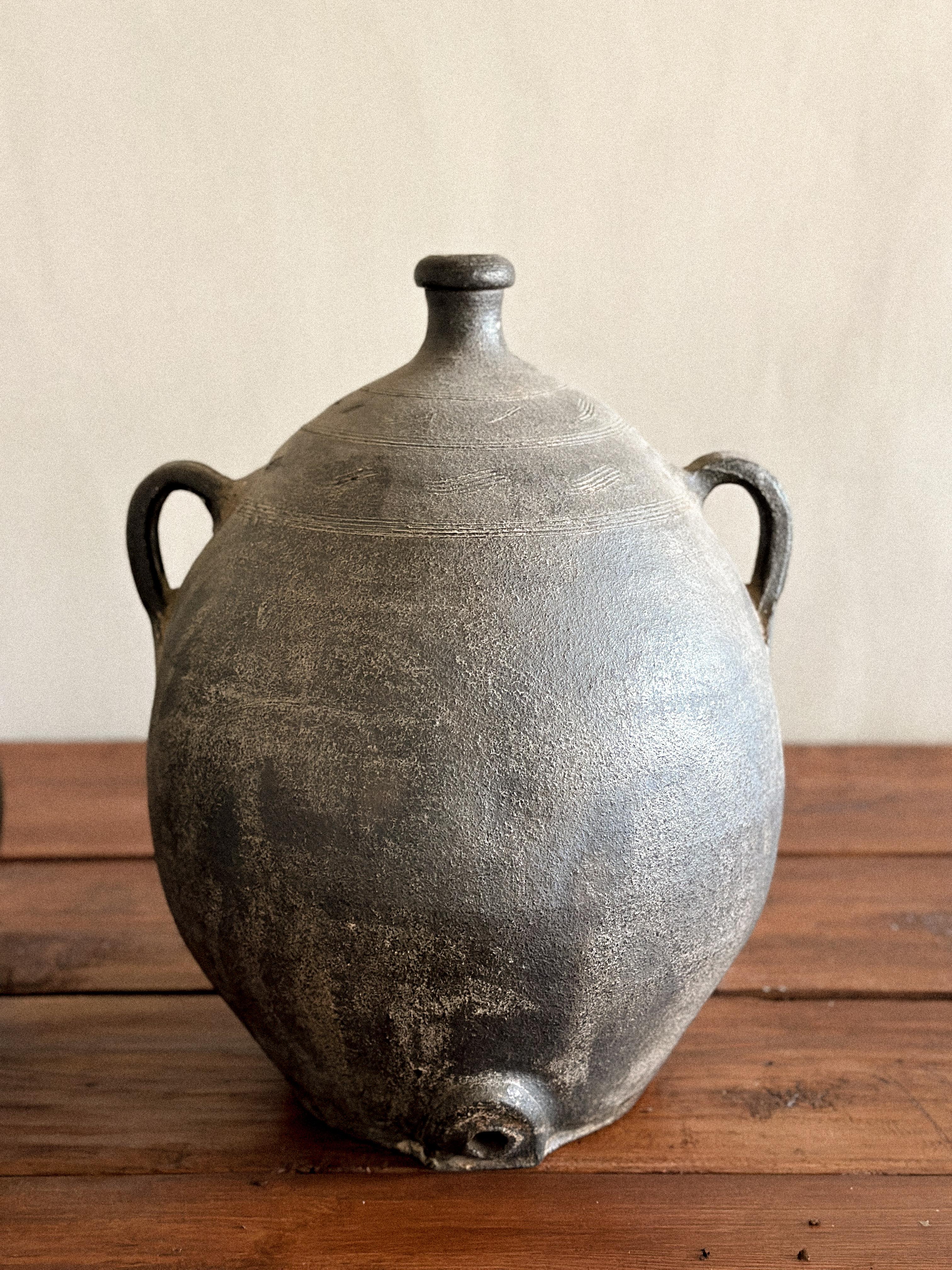 Terracotta Coppia di vasi Wabi Sabi antichi del XIX secolo, Spagna, fine 1800 circa in vendita