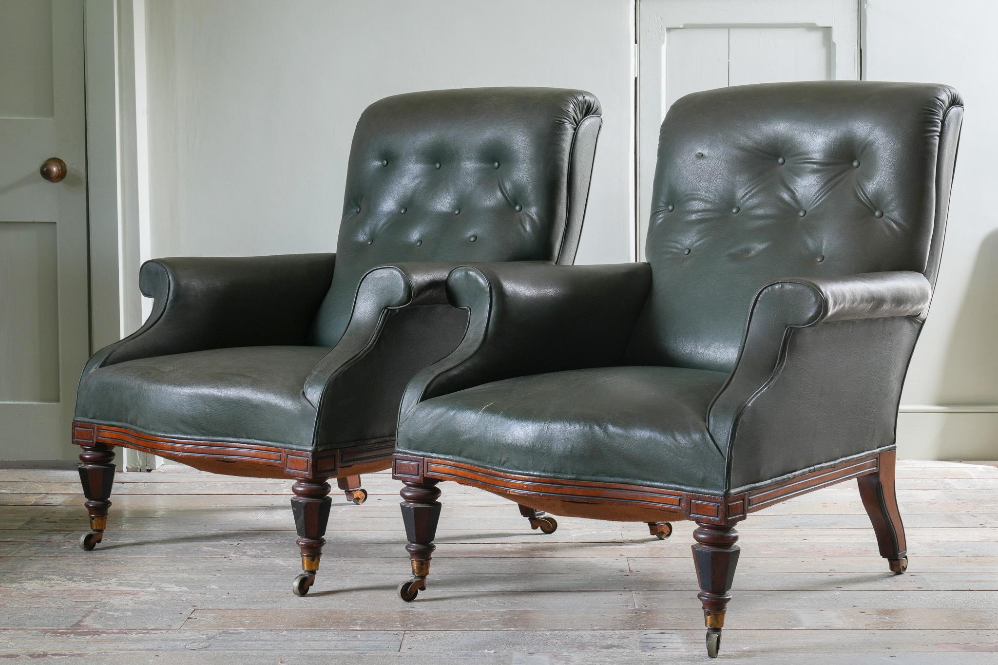Anglais Paire de fauteuils du XIXe siècle par George Trollope en vente