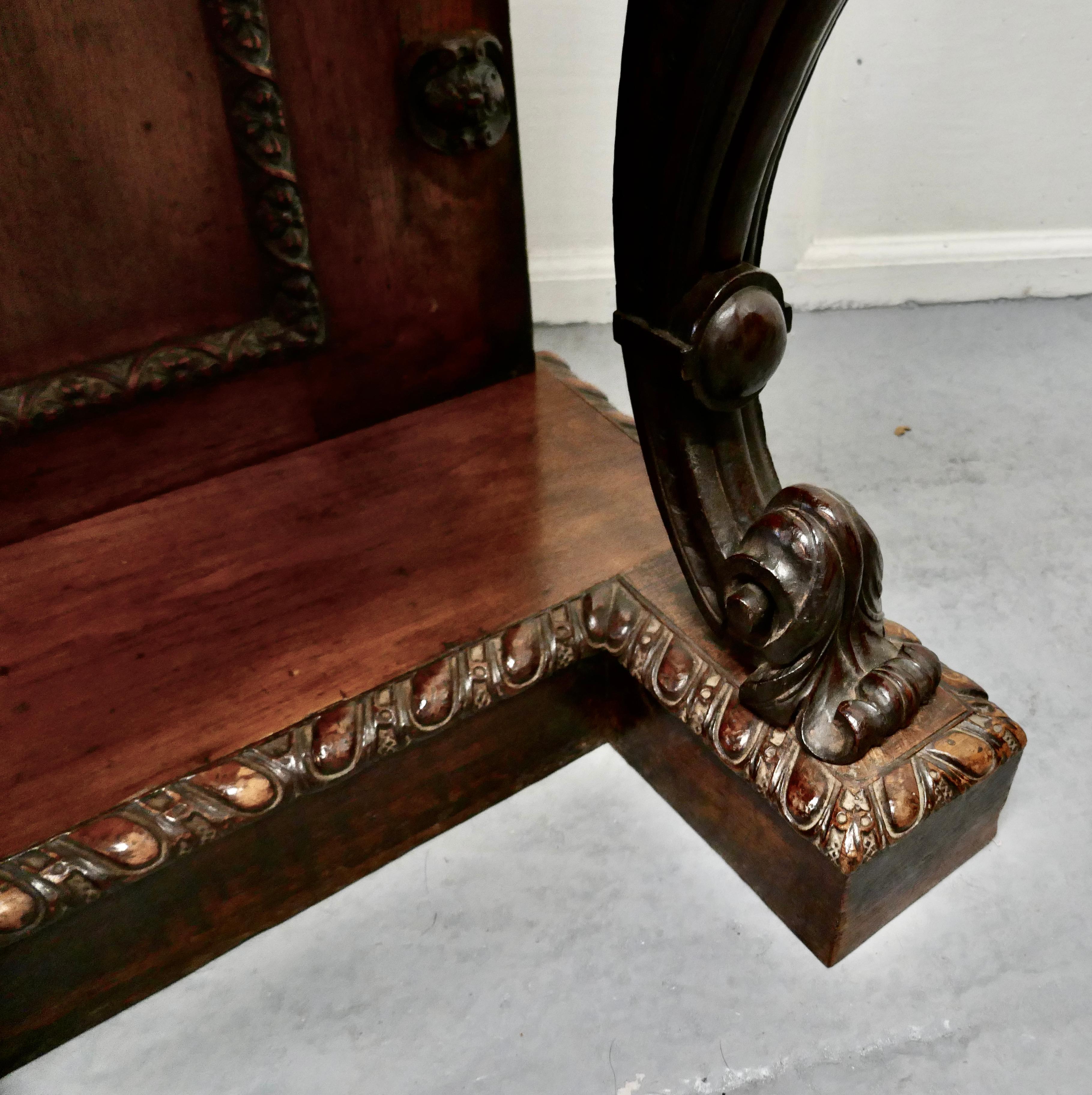 Pair of 19th Century Art Nouveau Gothic Carved Oak Console Pedestals For Sale 3
