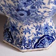 Pair of 19th Century Blue and White Delft Vases as Table Lamps