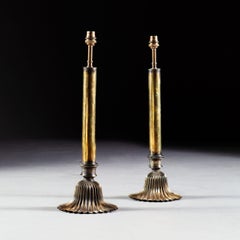 Pair of 19th Century Brass Hookah Bases as Lamps