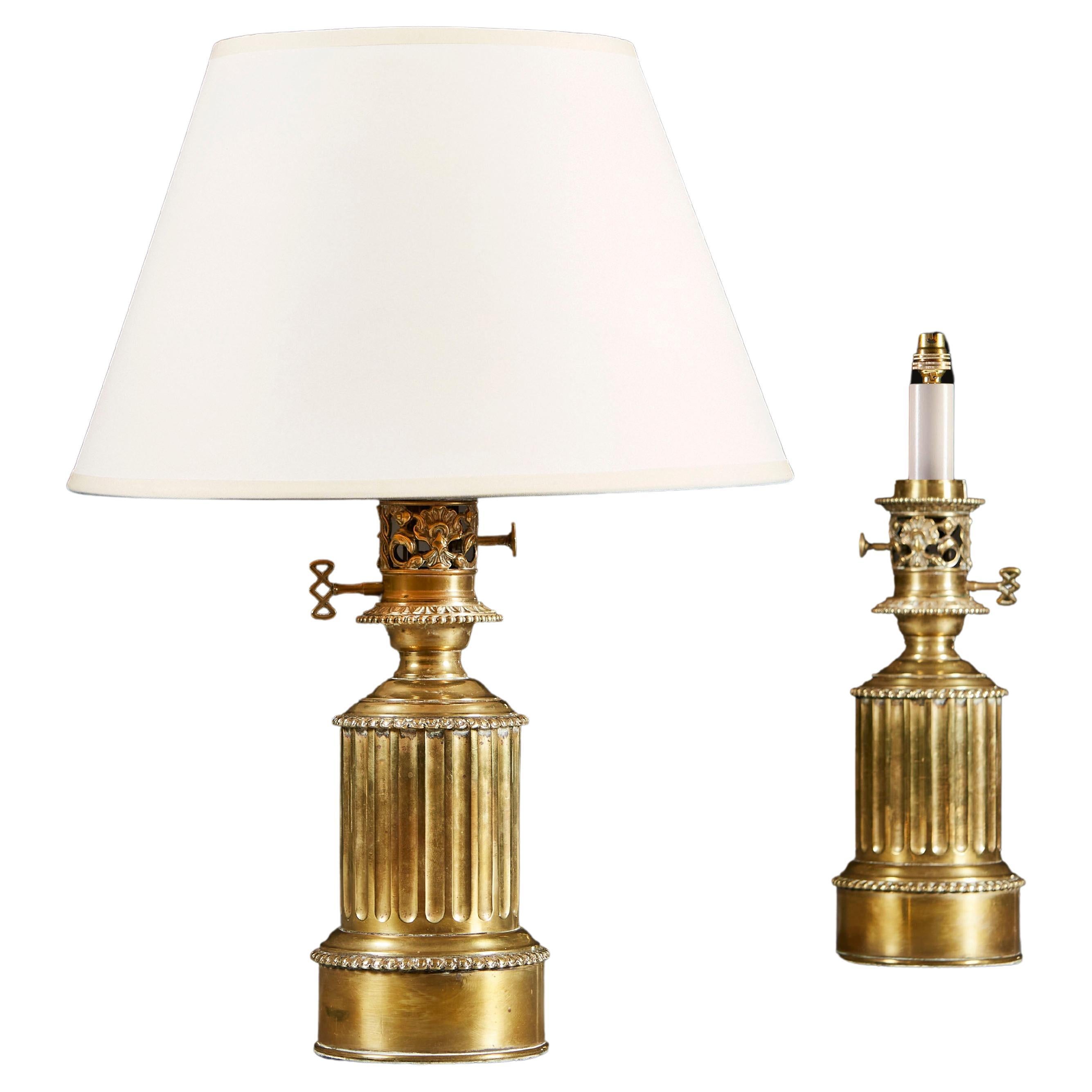 Copper and Brass Table Oil Lamp, by W A S Benson For Sale at 1stDibs