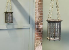 A Pair of 19th century Bronze Lantern Ceiling Light Shades
