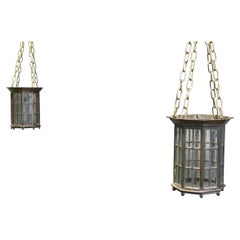 A Pair of 19th century Bronze Lantern Ceiling Light Shades