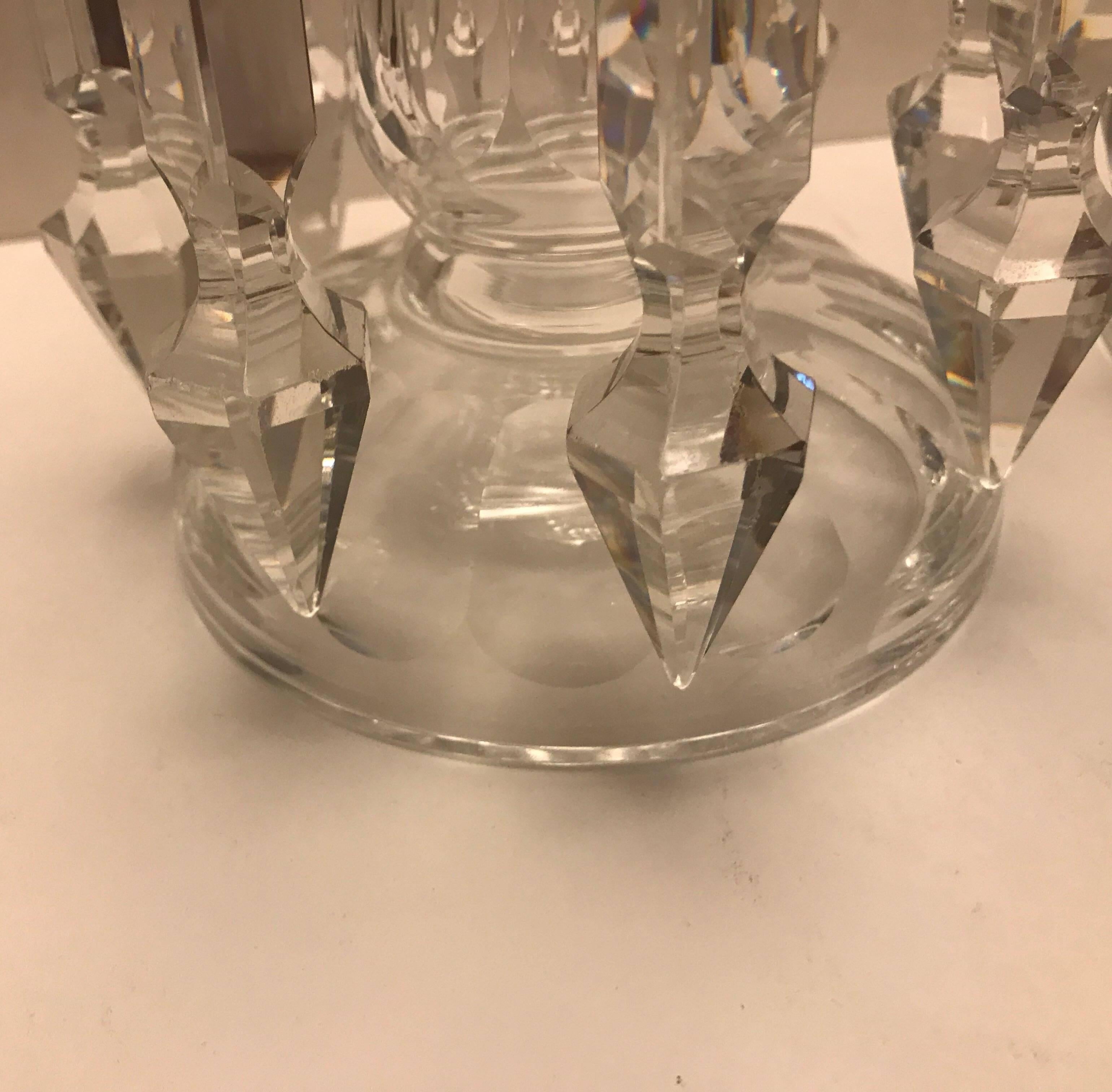 Pair of 19th Century Cut Glass Candlesticks Lusters 5