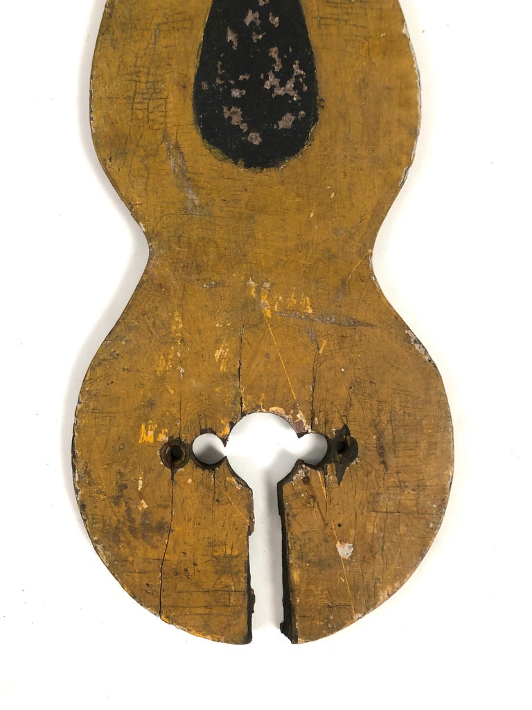 Pair of 19th Century Carved and Painted Wood Giant Clock Hands For Sale