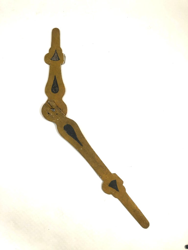 Pair of 19th Century Carved and Painted Wood Giant Clock Hands at 1stDibs