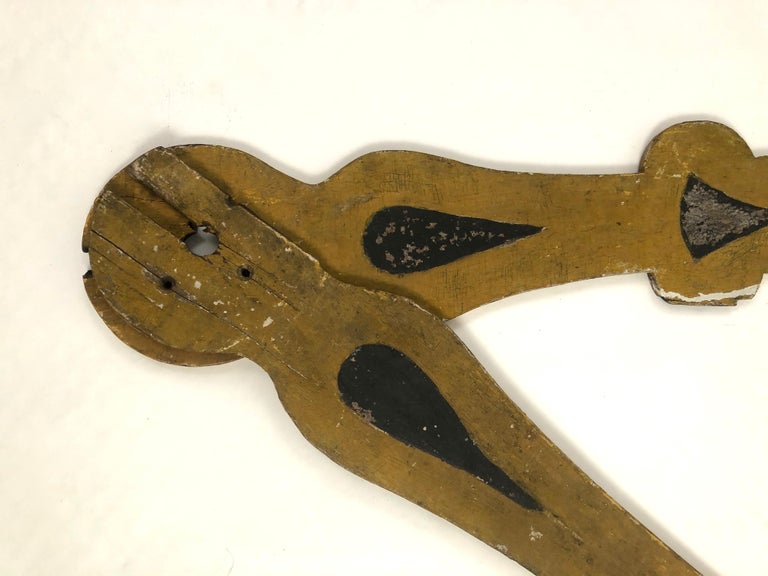 Pair of 19th Century Carved and Painted Wood Giant Clock Hands For Sale