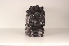A pair of 19th Century carved Foo temple dogs or Chinese guardian Lions