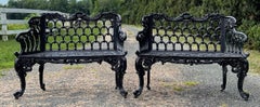 Pair of 19th Century Cast Iron Garden Benches