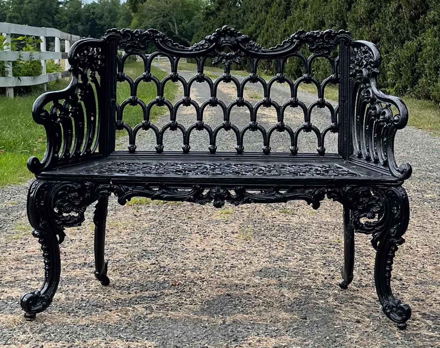 Pair of 19th Century Cast Iron Garden Benches 1