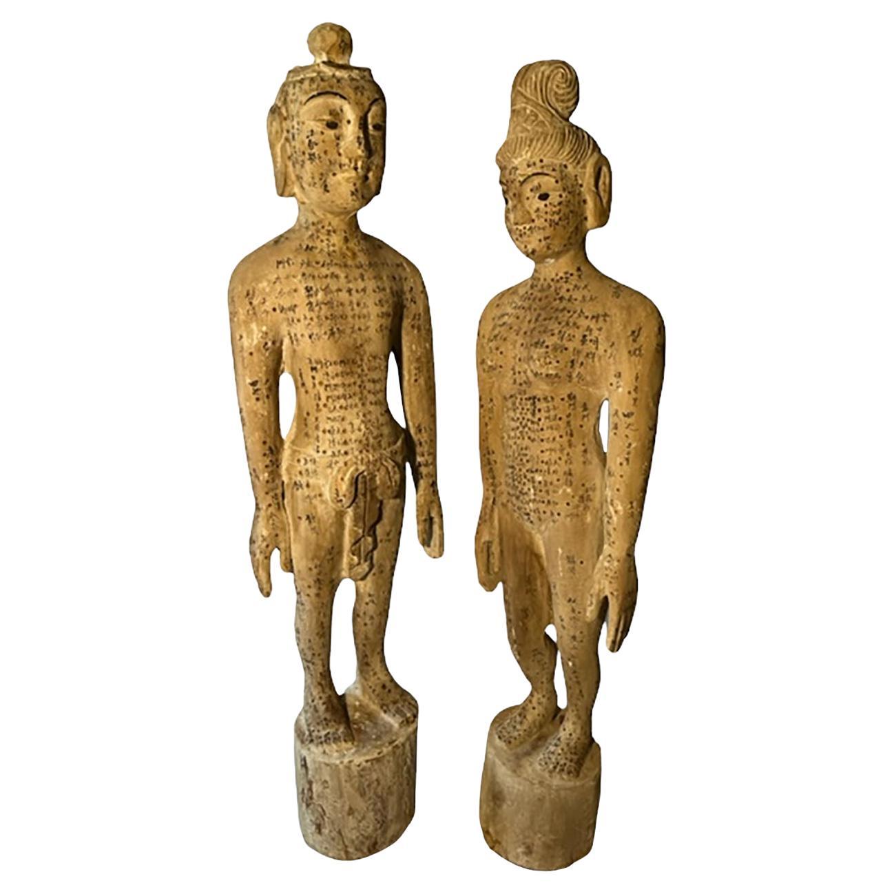 Pair of 19th Century Chinese Acupuncture Figures