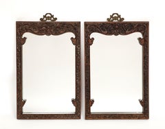 Pair of 19th Century Chinese Hardwood Hand-Carved 5-Claw Dragon Mirrors