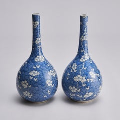 A pair of 19th Century Chinese porcelain bottle vases