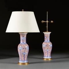 Pair of 19th Century Chinese Vases, Now as Lamps