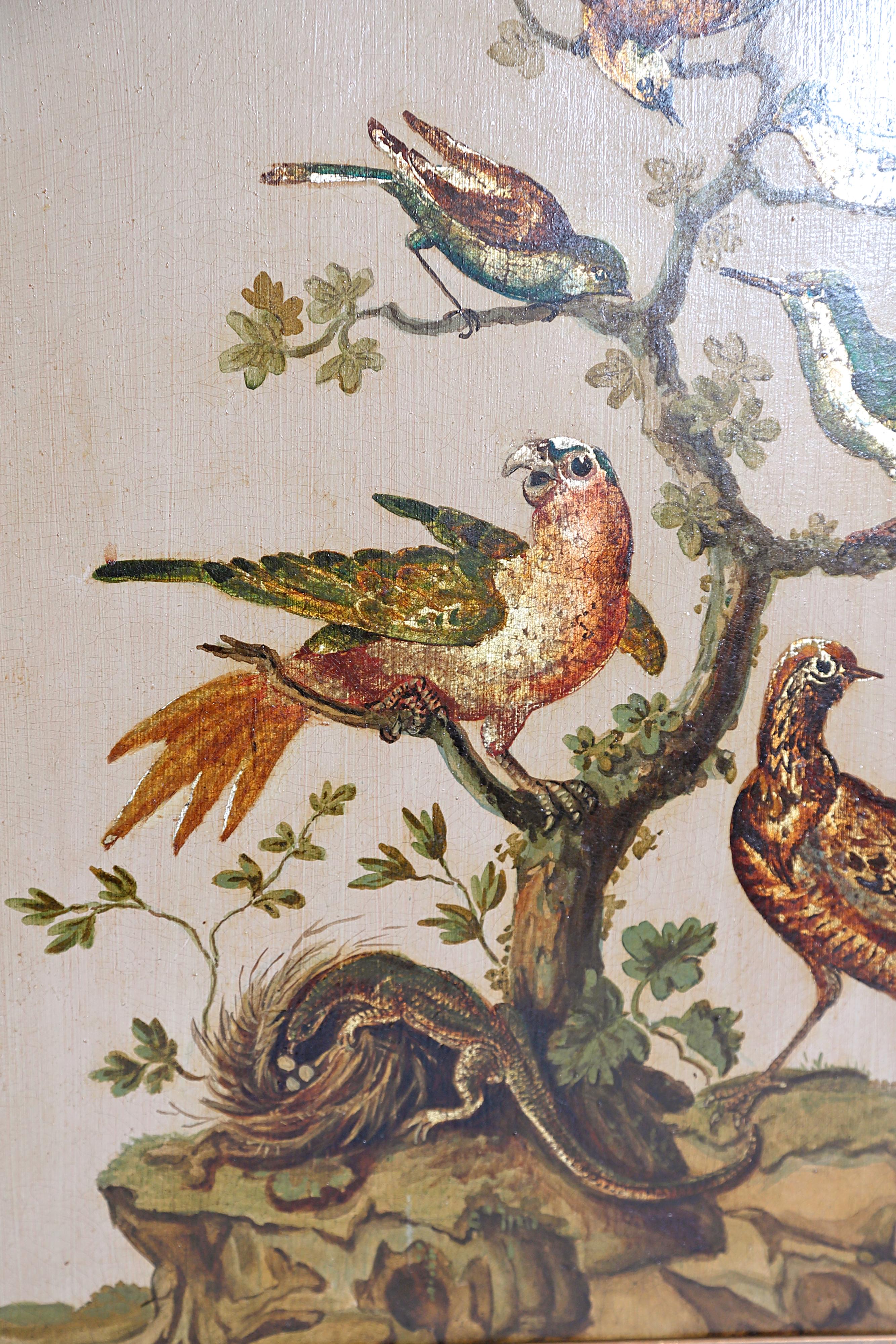 Pair of 19th Century Continental Paintings of Birds on Board 3