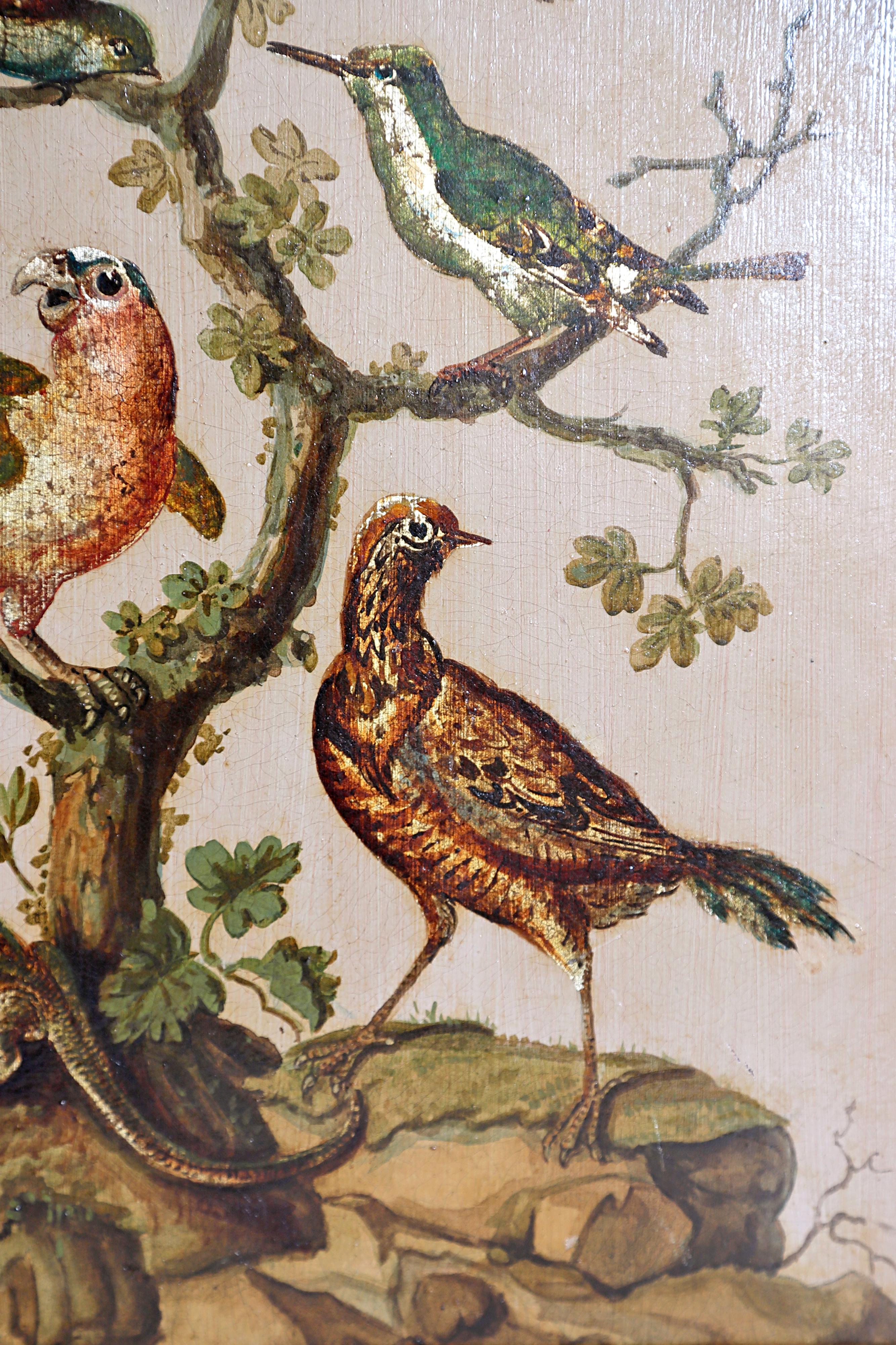 Pair of 19th Century Continental Paintings of Birds on Board 4
