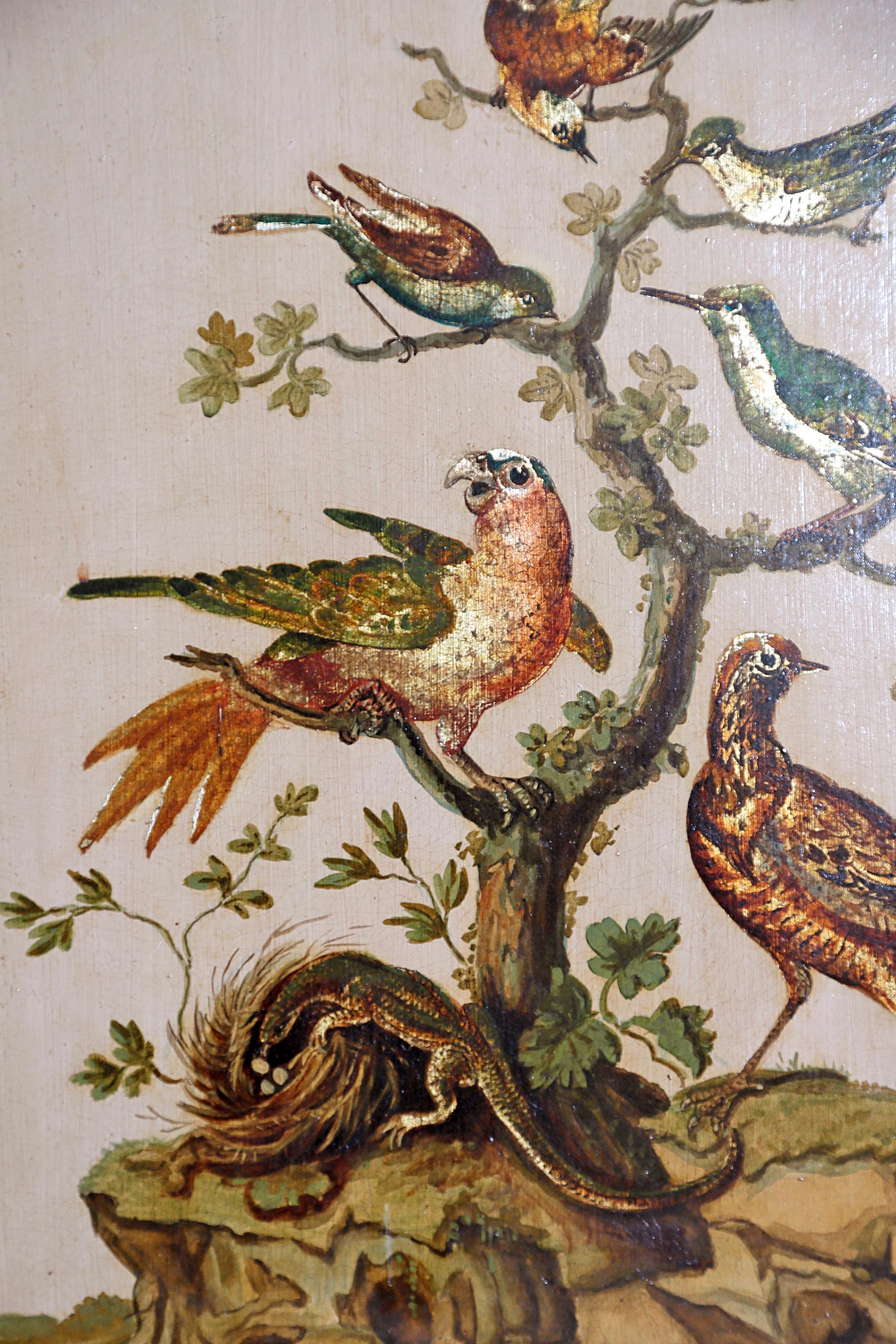Pair of 19th Century Continental Paintings of Birds on Board 5