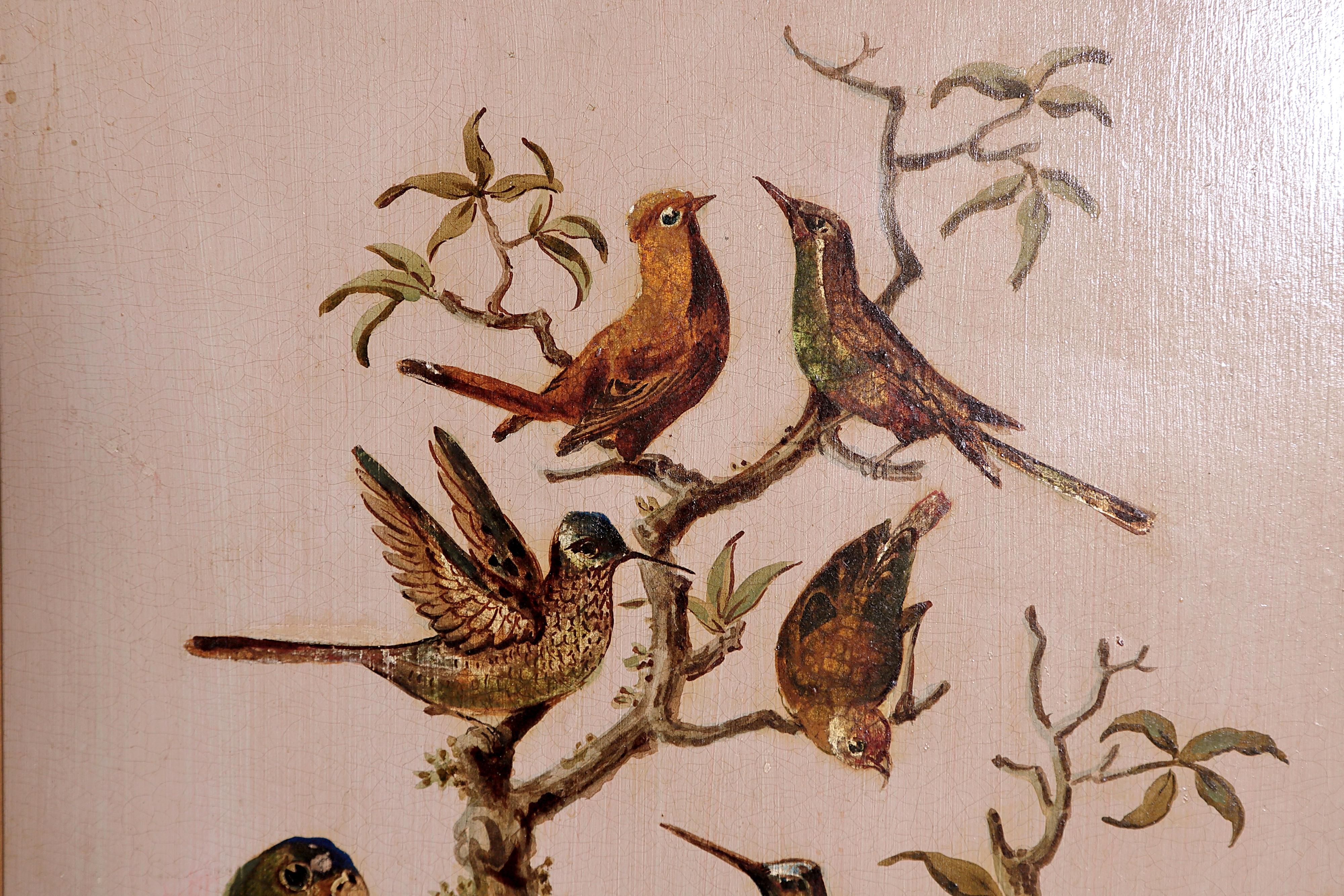Pair of 19th Century Continental Paintings of Birds on Board 7