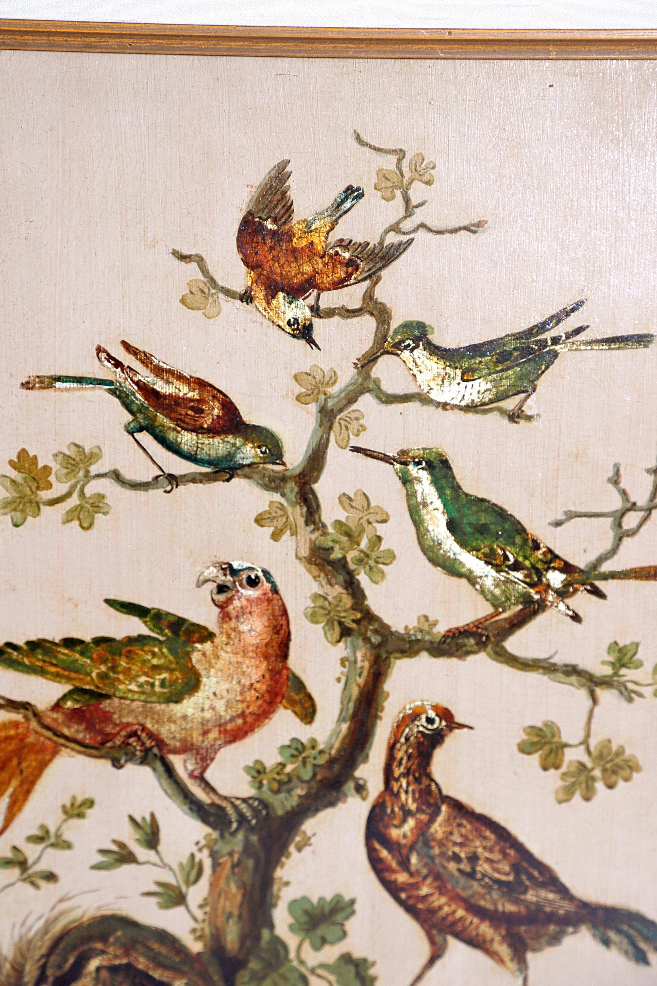Pair of 19th Century Continental Paintings of Birds on Board 2