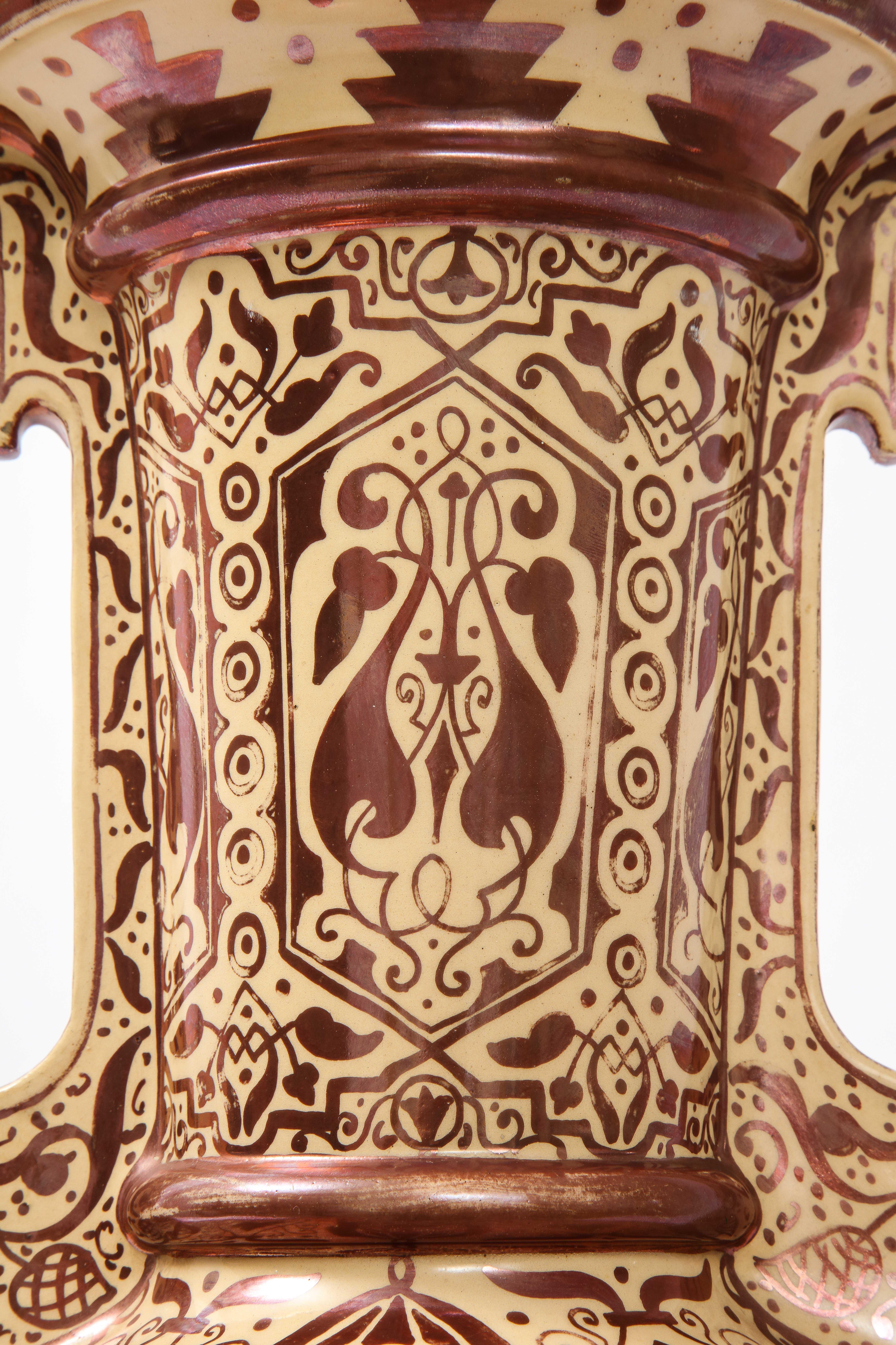 Pair of 19th Century Continental Porcelain Orientalist/Moorish Alhambra Vases 9
