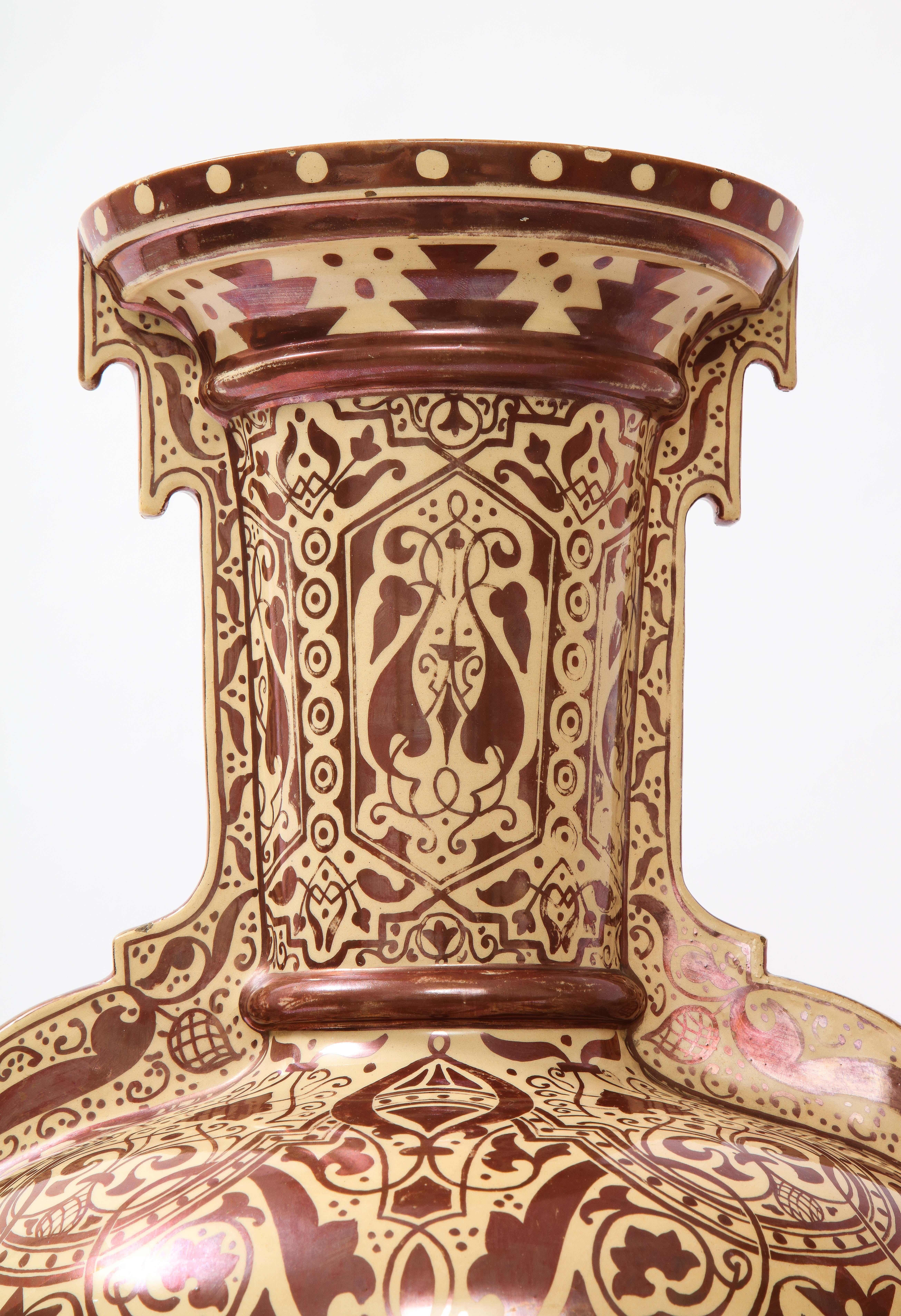 Pair of 19th Century Continental Porcelain Orientalist/Moorish Alhambra Vases 10
