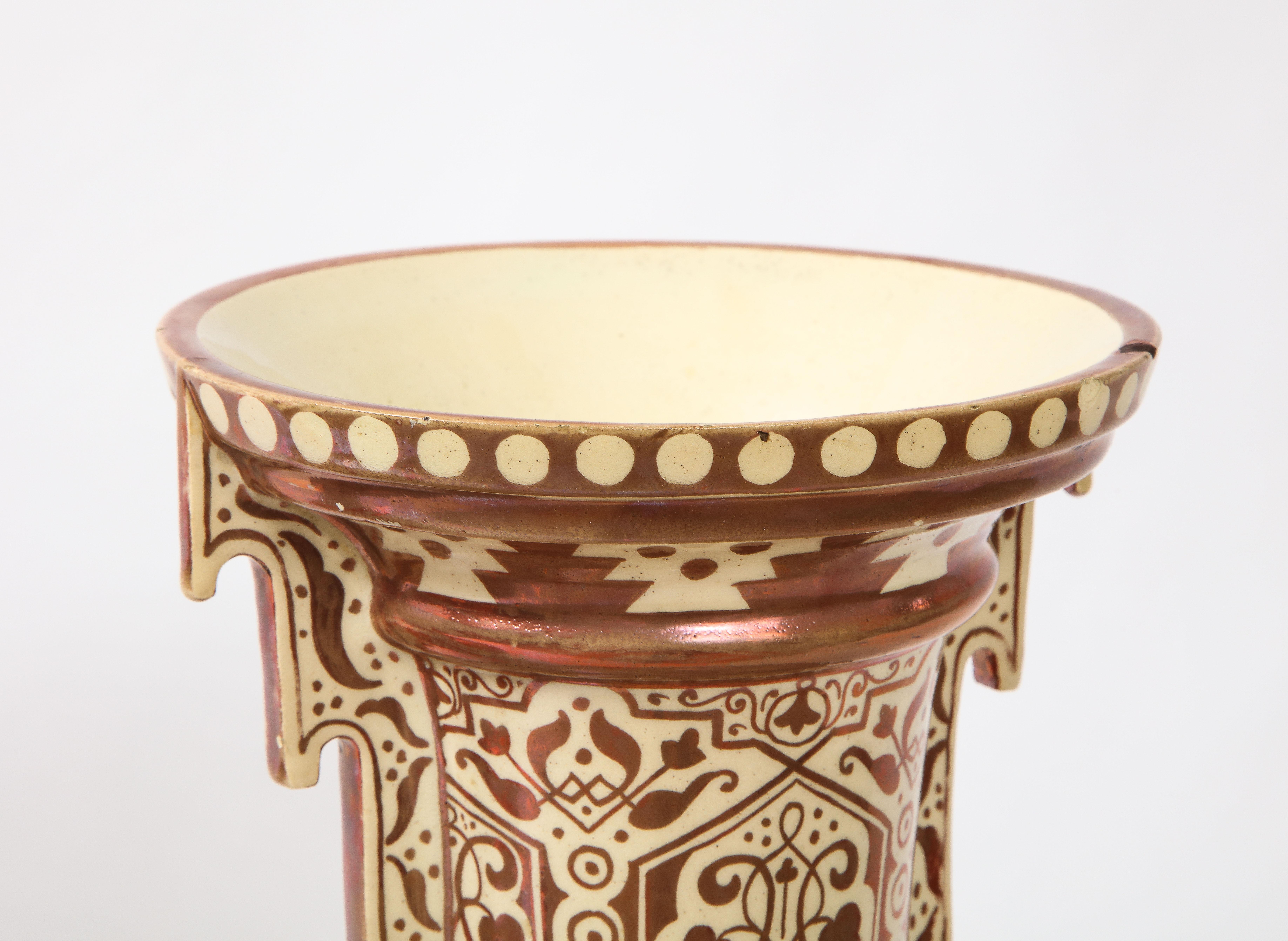 Pair of 19th Century Continental Porcelain Orientalist/Moorish Alhambra Vases 13