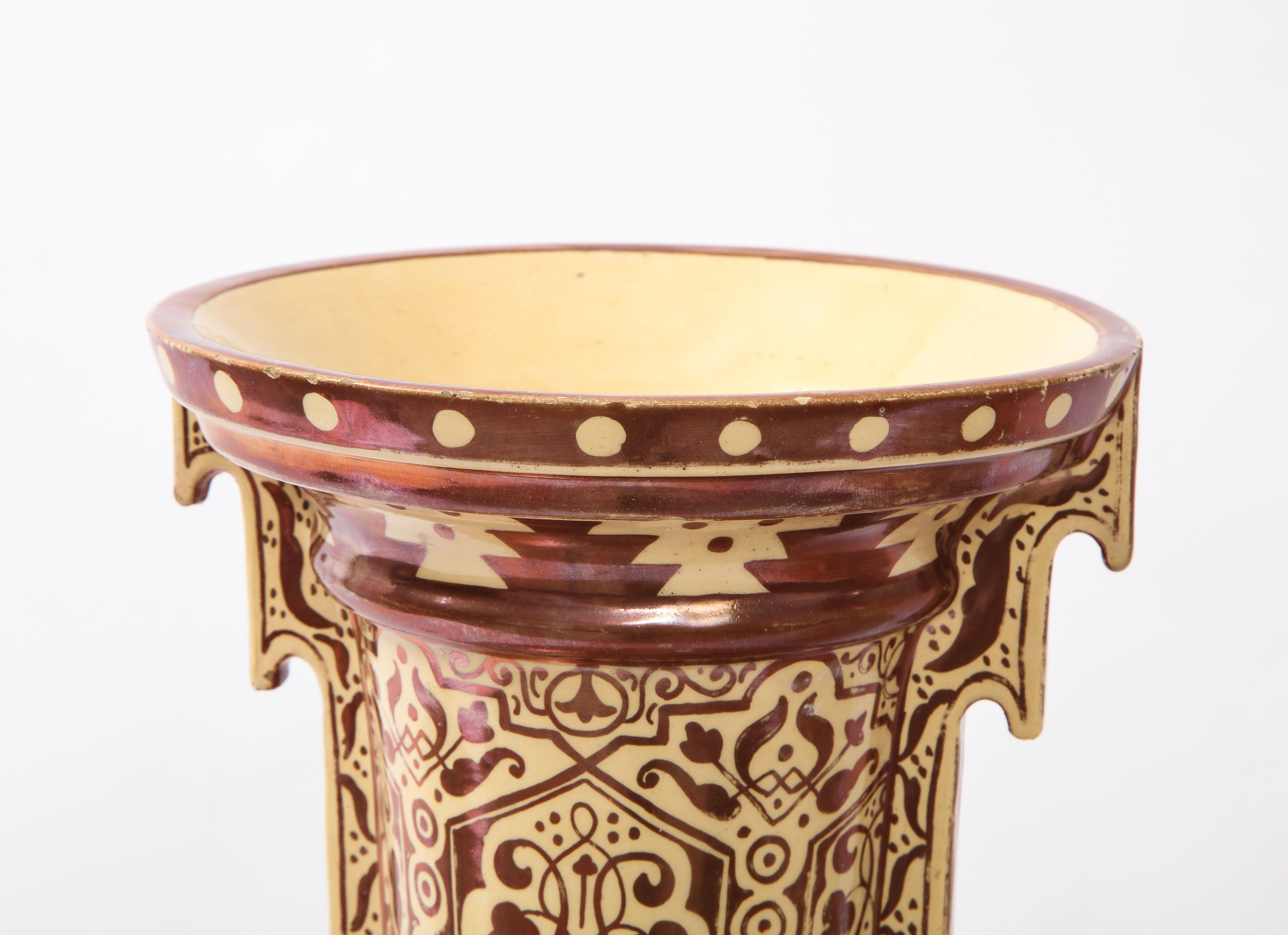 Pair of 19th Century Continental Porcelain Orientalist/Moorish Alhambra Vases 14