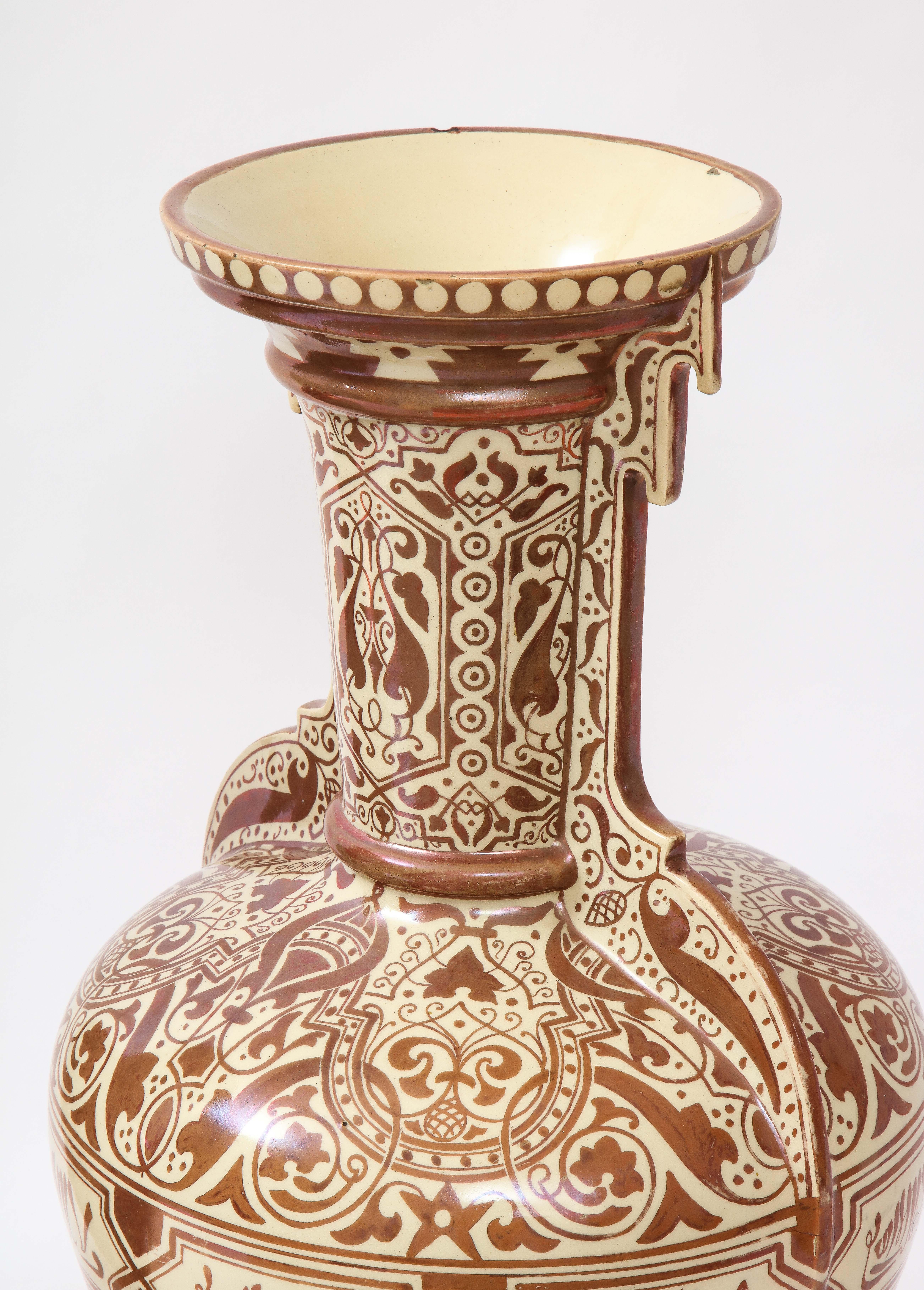Pair of 19th Century Continental Porcelain Orientalist/Moorish Alhambra Vases 15